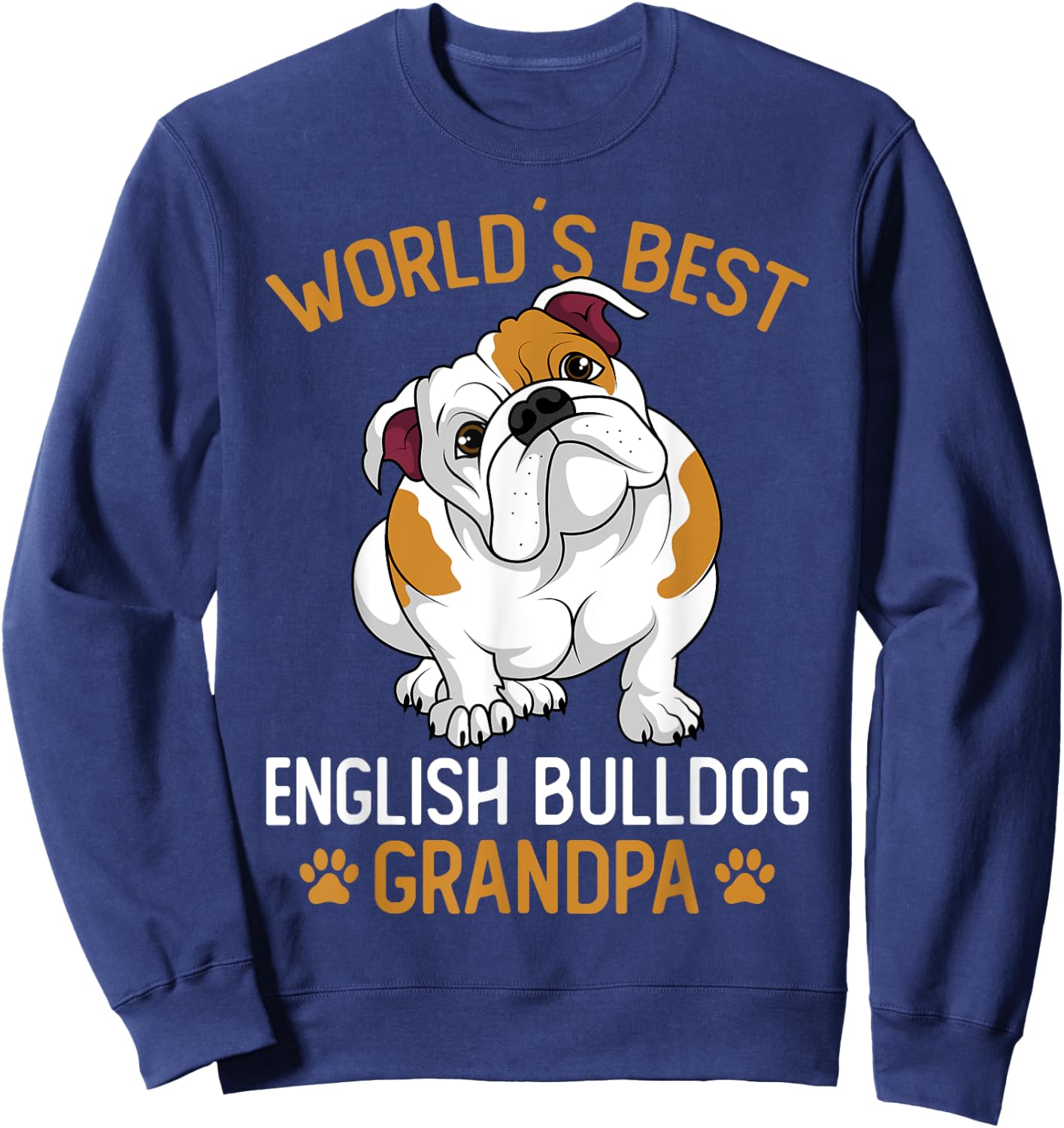 World´s Best English Bulldog Grandpa Dog Owner Funny Men Sweatshirt - Sweatshirt | Navy