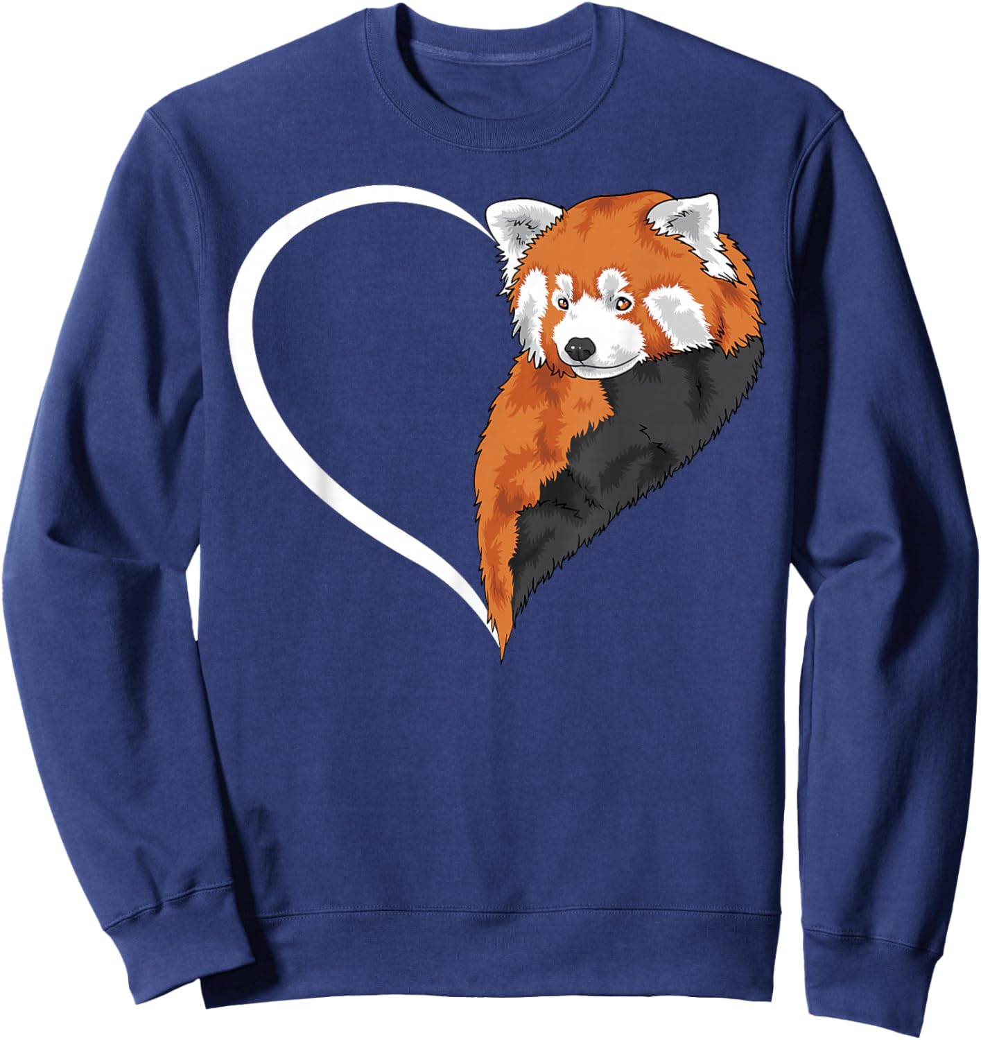 Red Panda Shirts Girls Kids Heart Cute Red Panda Sweatshirt - Sweatshirt | Navy