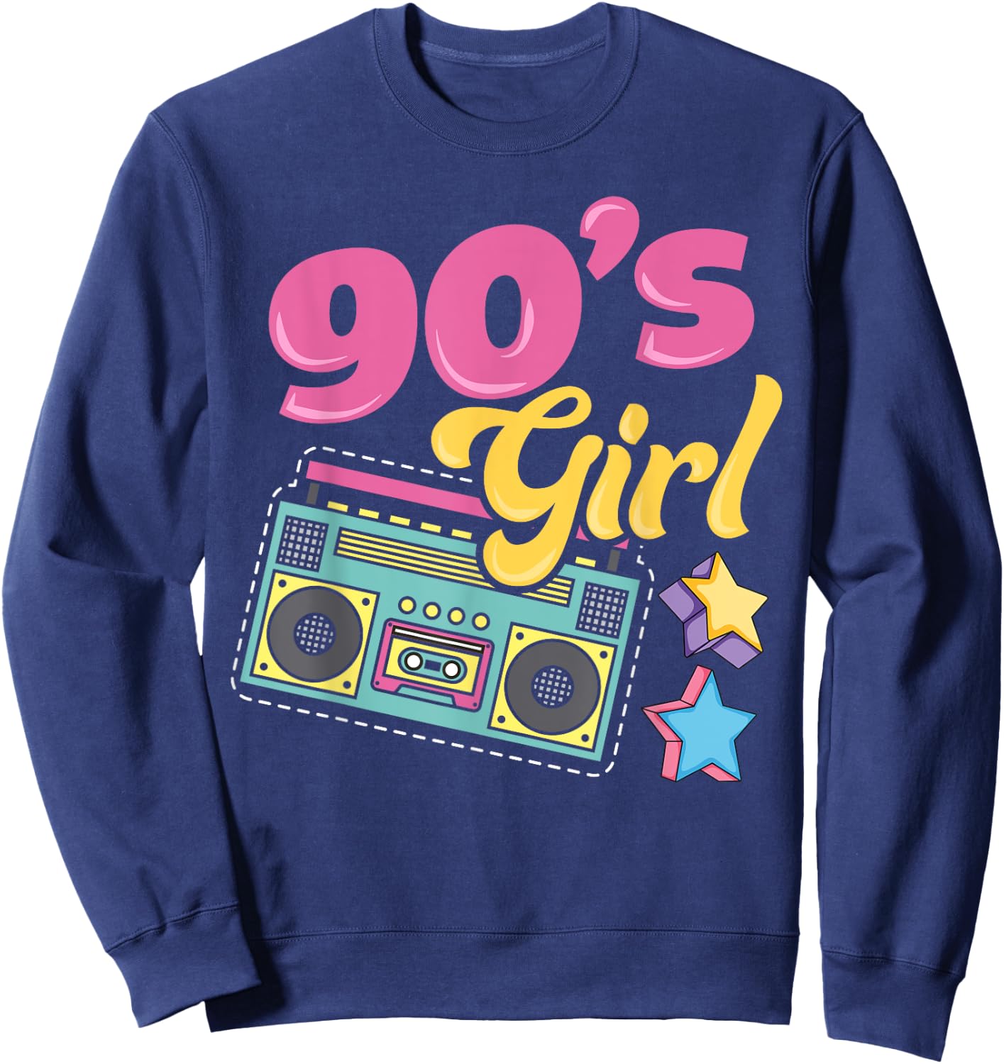90s Party 90's Girl Party Outfit Costume Vintage Retro Sweatshirt - Sweatshirt | Navy