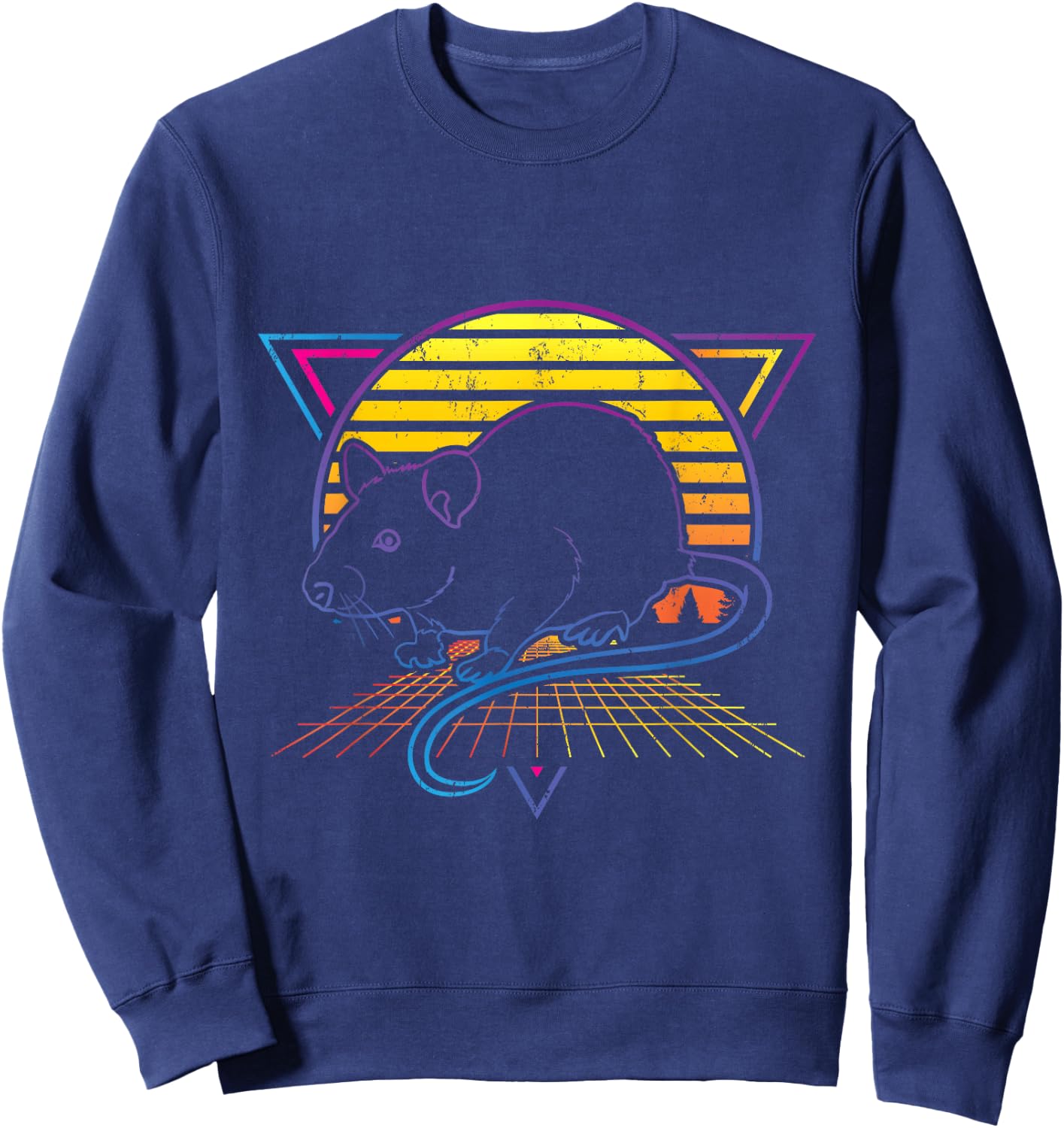 Retro Rat for Rat Lover Sweatshirt - Sweatshirt | Navy