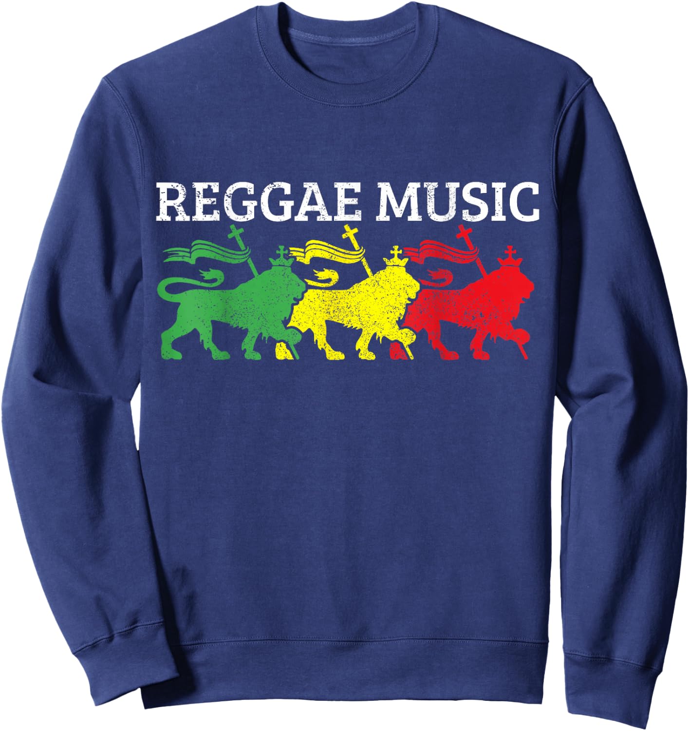 Reggae Music Rastafari Jamaica Lion Of Judah Rasta Gift Sweatshirt - Sweatshirt | Navy