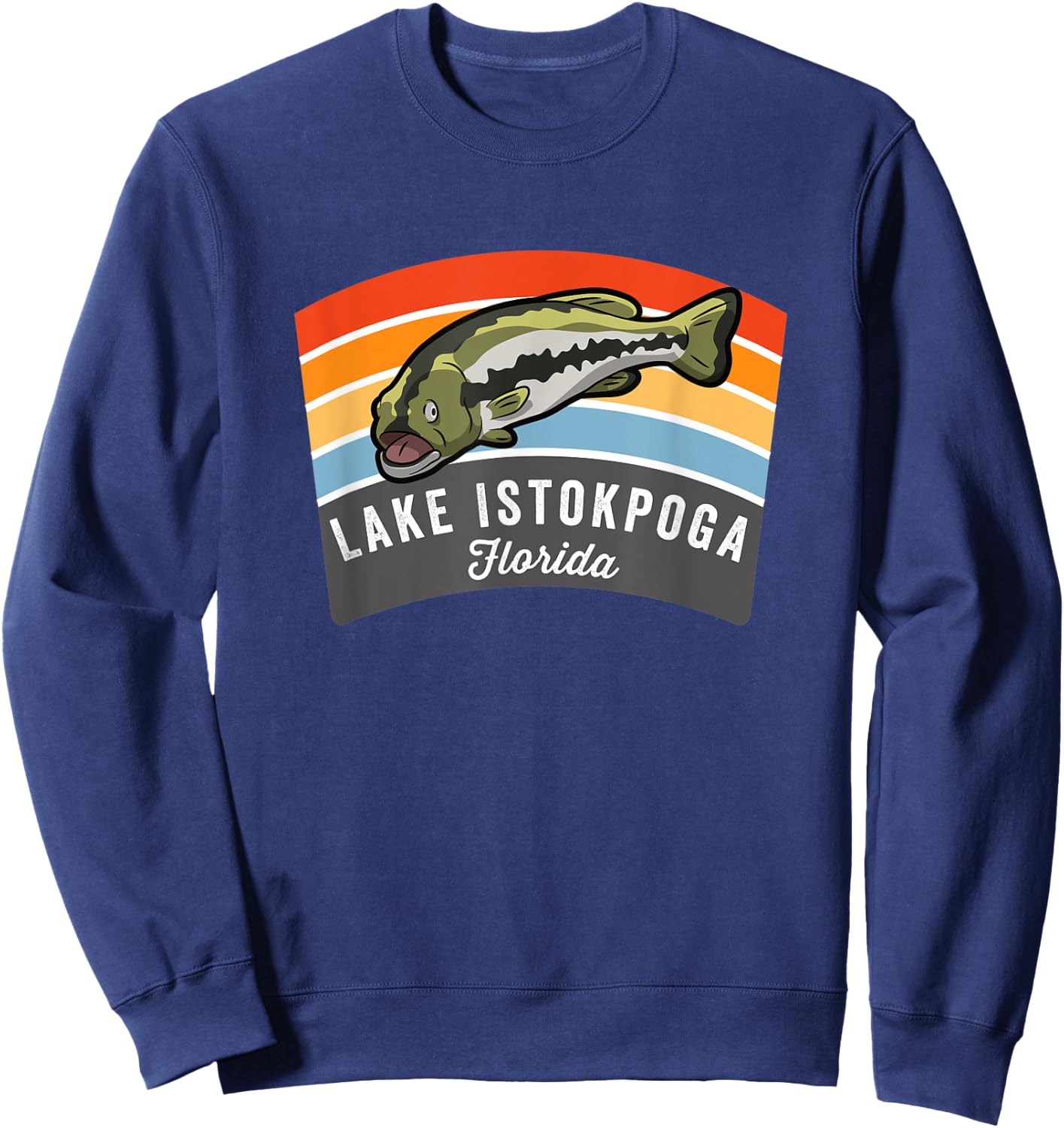 Lake Istokpoga Florida Largemouth Bass Fishing Sweatshirt - Sweatshirt | Navy