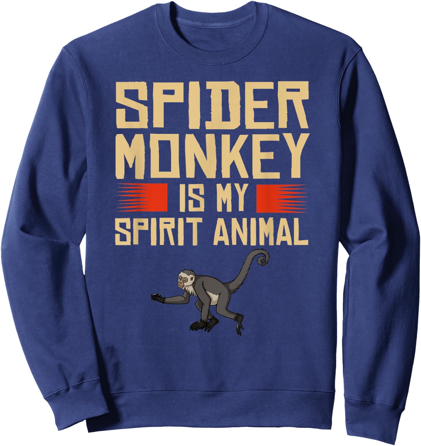 Spider Monkey Funny Cute Animal Sweatshirt - Sweatshirt | Navy