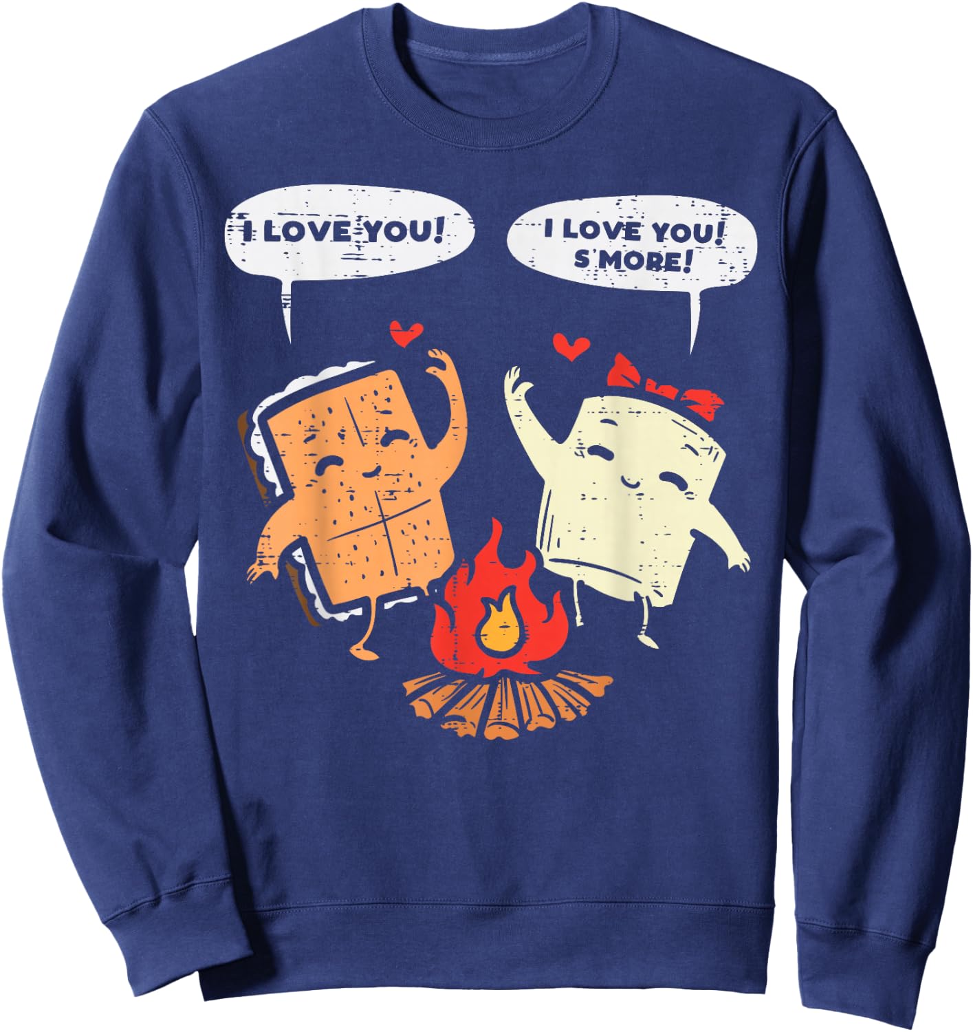 I Love You Smore Funny Camping Couple Camper Men Women Kids Sweatshirt - Sweatshirt | Navy