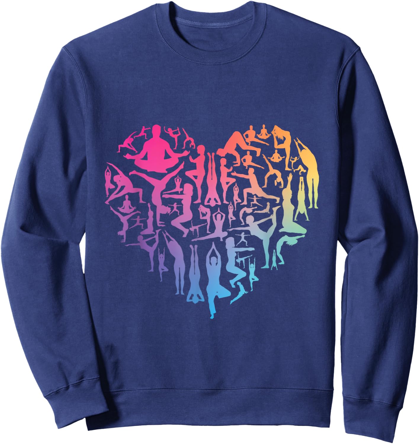 Love Yoga heart meditation pose men girl women Zen Spiritual Sweatshirt - Sweatshirt | Navy