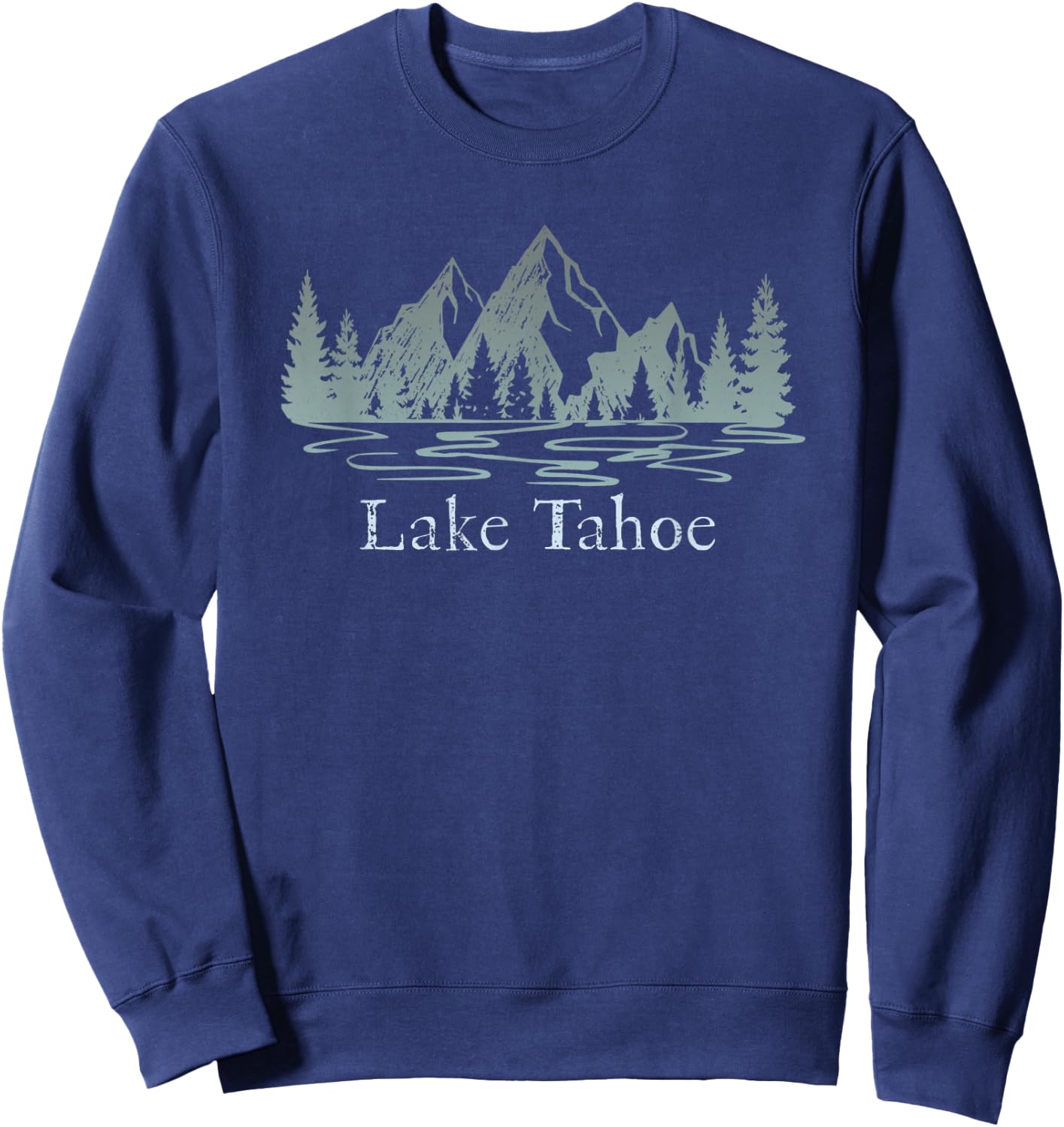 Lake Tahoe CA/NV Mountain Resort Weathered Design Souvenir Sweatshirt - Sweatshirt | Navy
