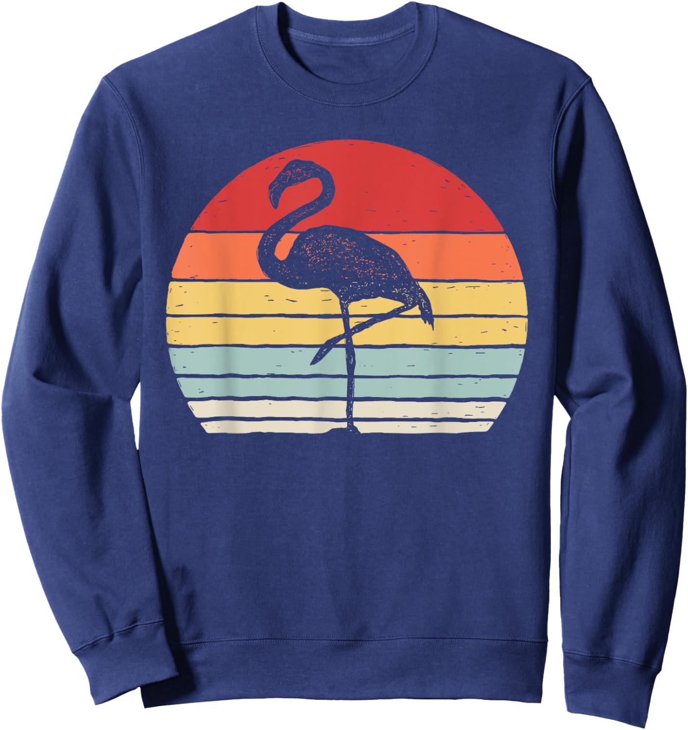 Vintage Retro Flamingo Sweatshirt - Sweatshirt | Navy