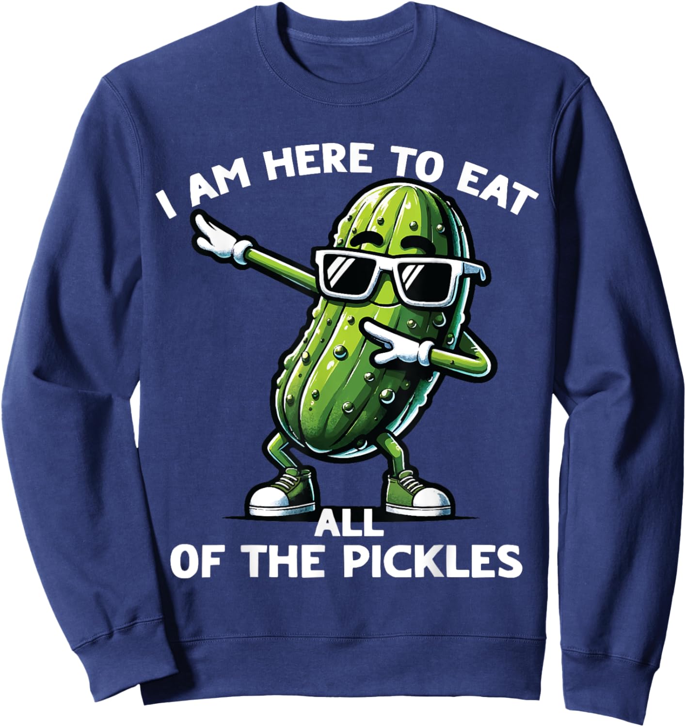 Dabbing Pickle Dancing Cucumber Pickle Food Squad Sweatshirt - Sweatshirt | Navy