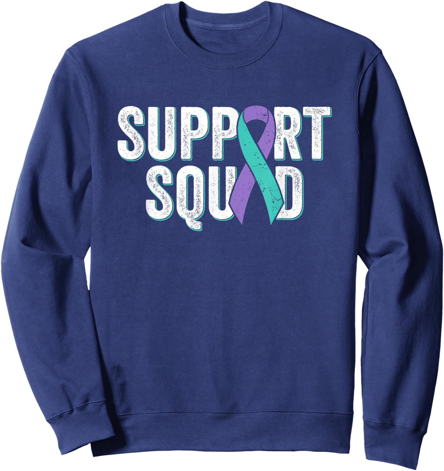 Suicide Prevention Support Squad - Teal Purple Awareness Sweatshirt - Sweatshirt | Navy
