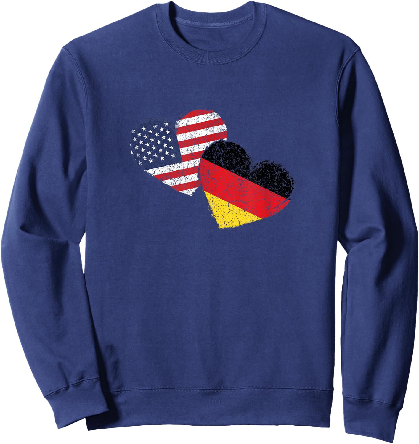 USA Germany Heart Country Flag German American Sweatshirt - Sweatshirt | Navy