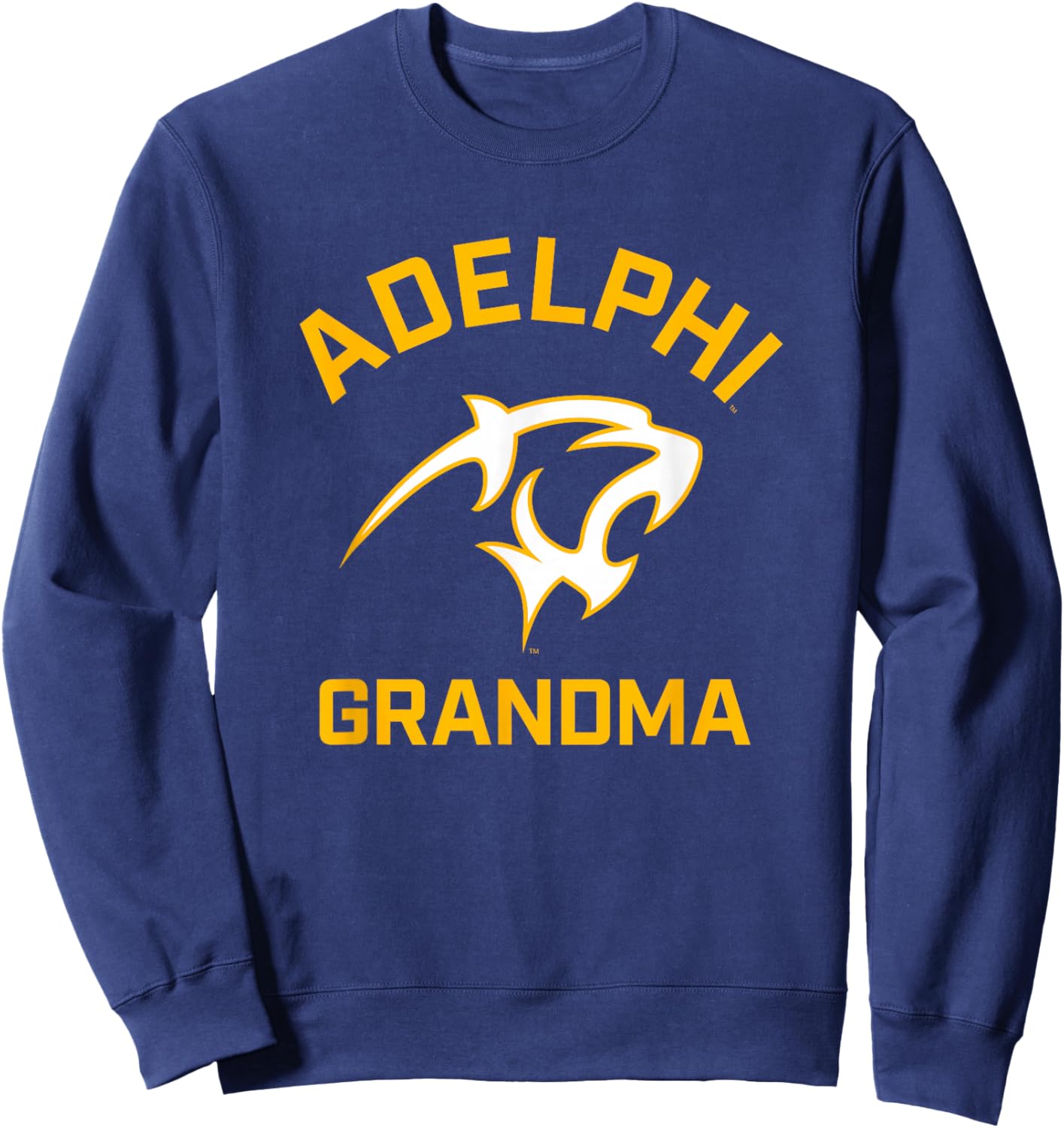 Adelphi University Panthers Arched Grandma Sweatshirt - Sweatshirt | Navy