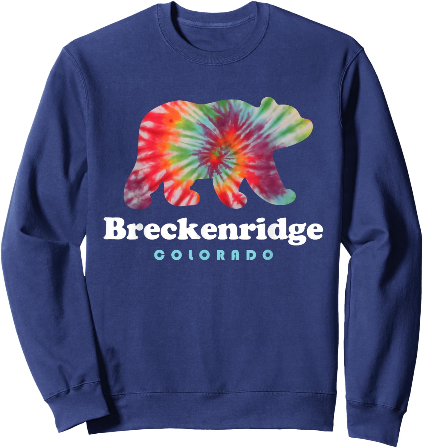 Breckenridge Colorado Bear Tie Dye Sweatshirt - Sweatshirt | Navy