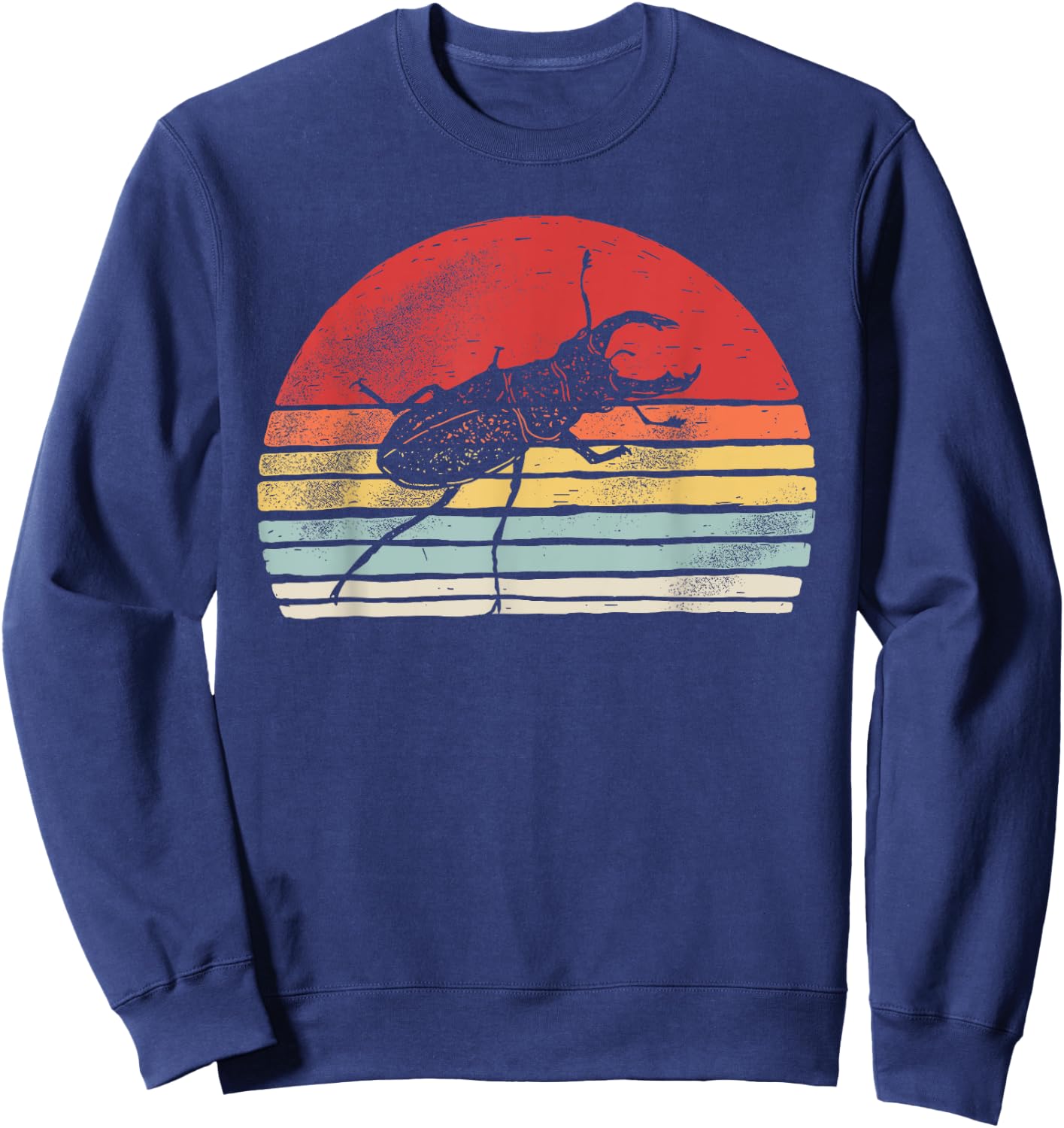Vintage Retro Stag Beetle Sweatshirt - Sweatshirt | Navy