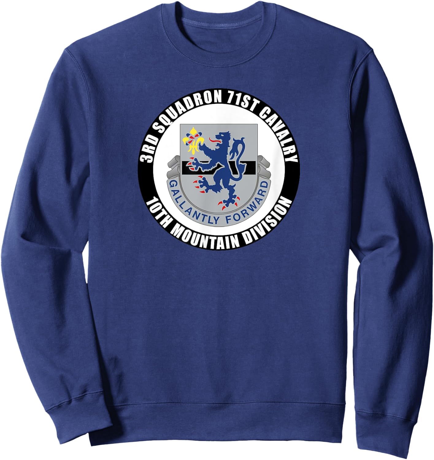 3rd Squadron 71st Cavalry 10th Mountain Division Veteran Sweatshirt - Sweatshirt | Navy