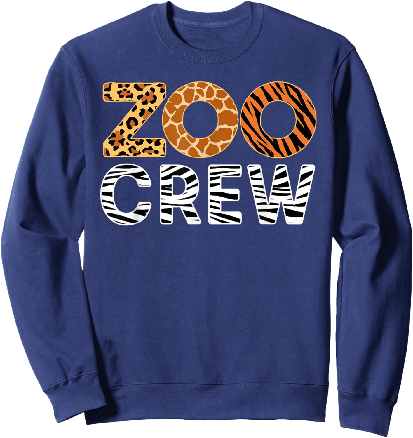 Zoo Crew Leopard Safari Animal Keeper Kids Group Matching Sweatshirt - Sweatshirt | Navy