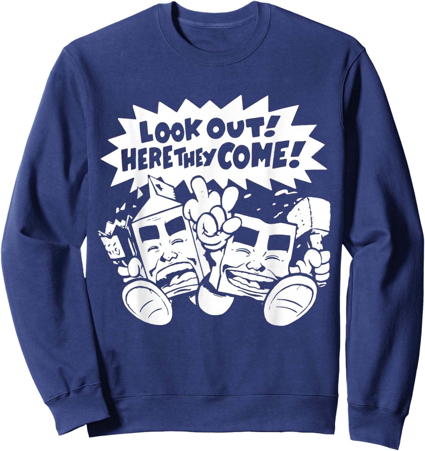Black And White Love Milk & Cheese - Latest Thing Vaporwave Sweatshirt - Sweatshirt | Navy