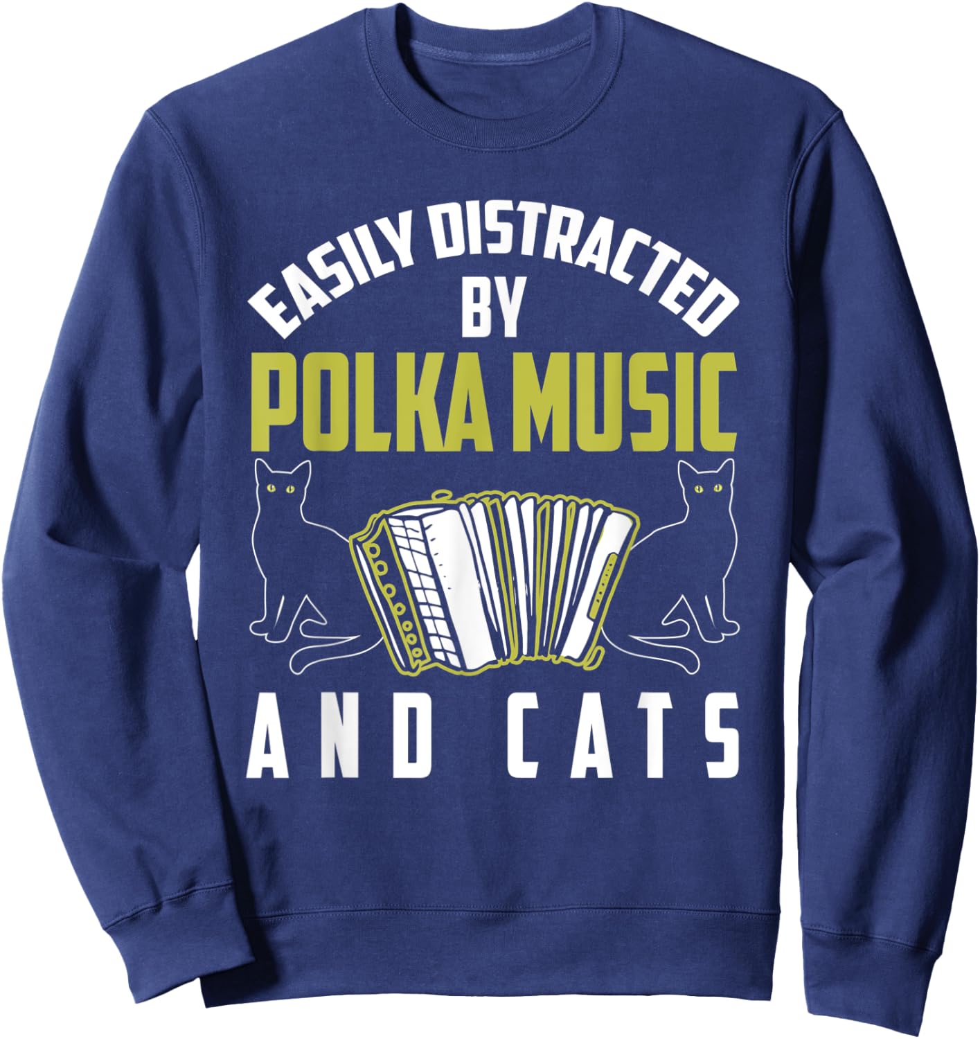 Polka Shirt Funny Cat Lover Polka Music Polka Lover Gift Women Kids Sweatshirt - Sweatshirt | Navy