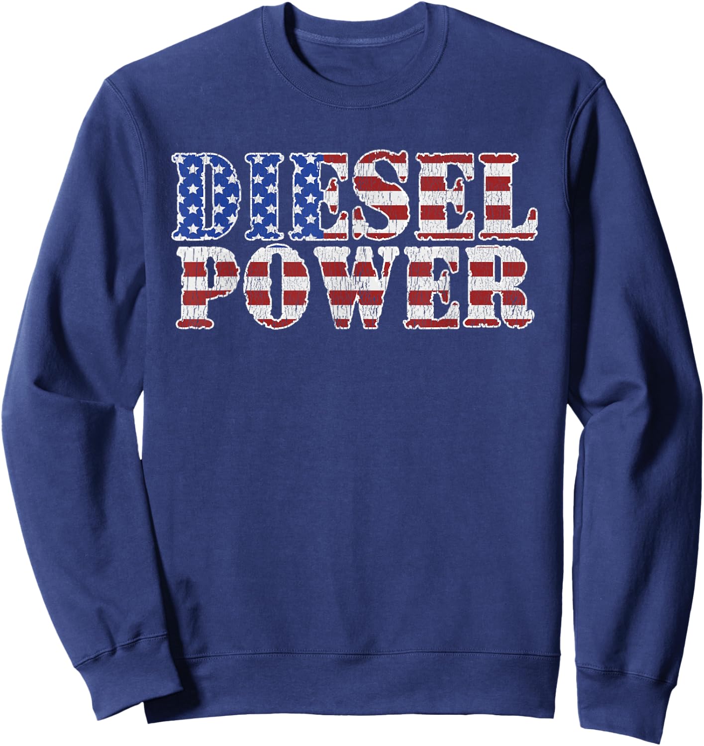 Diesel Power American Flag Funny Truck Mechanic Gift Sweatshirt - Sweatshirt | Navy