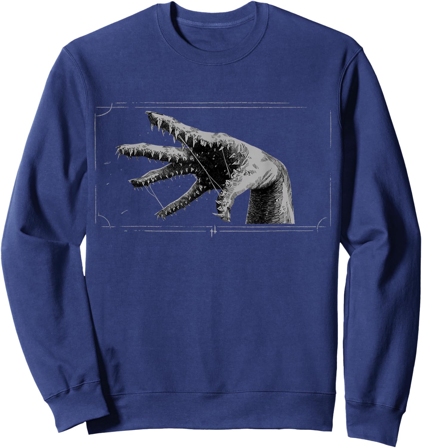 Hunt Showdown Boys -Adults Black Cotton Polyester Small Classic Fit Collarless Short Sleeve Classic Hunting Sweatshirt - Sweatshirt | Navy
