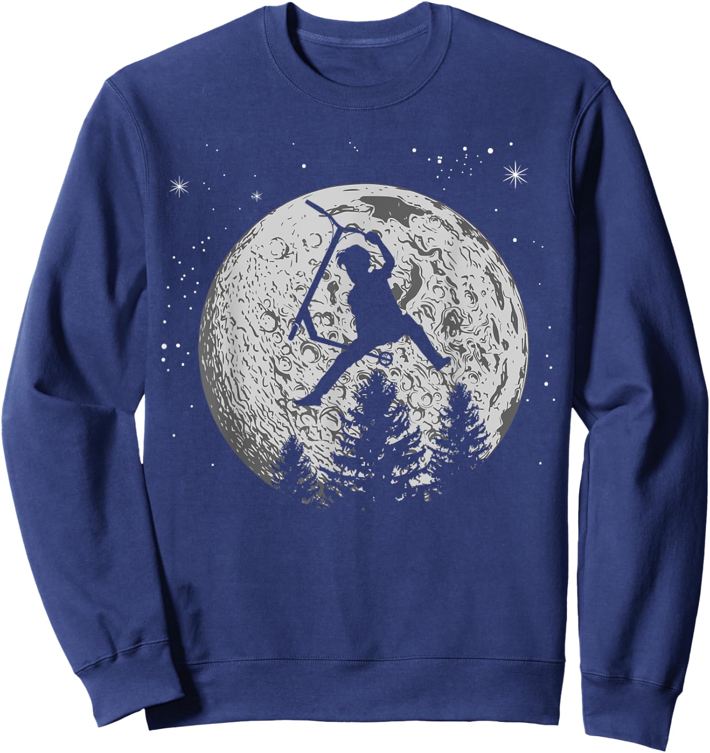 Scooter Stunt Retro Style Moon Scooter Gifts Sweatshirt - Sweatshirt | Navy