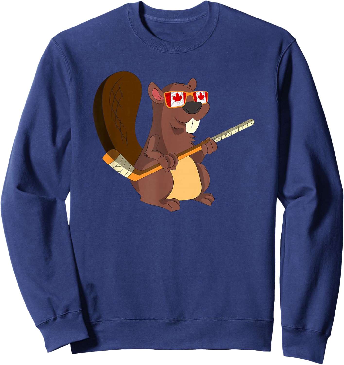 Beaver Hockey Rodent Canadian Gift Sweet Canada Sweatshirt - Sweatshirt | Navy