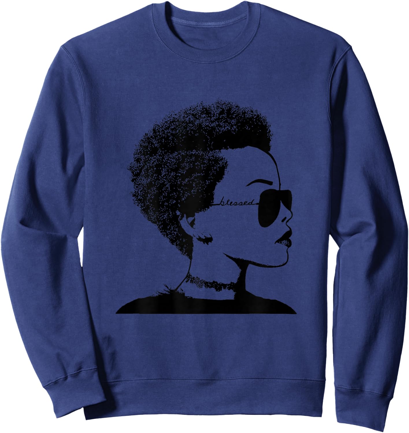 Melanin Poppin Black Girl Magic Plus Size Faith Based Sweatshirt - Sweatshirt | Navy