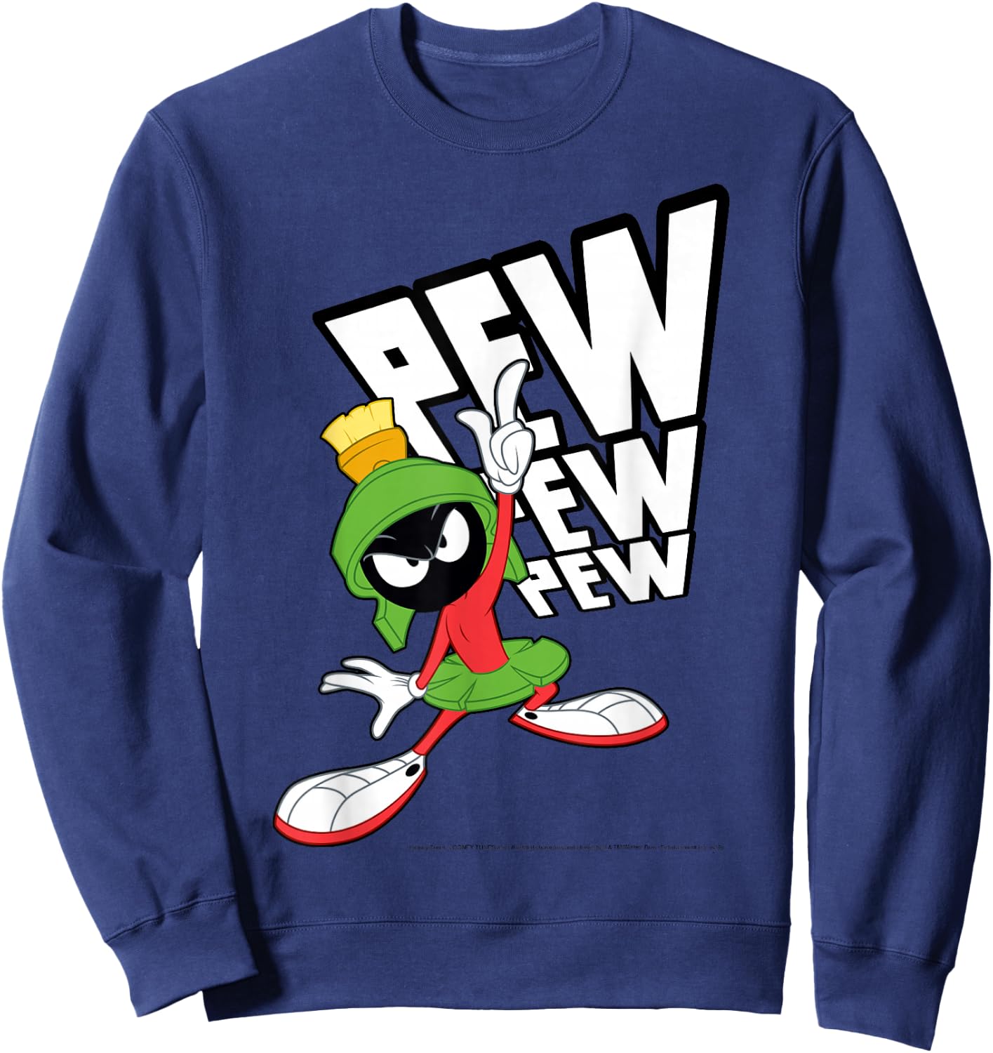 Looney Tunes Marvin The Martian Pew Pew Pew Small Sweatshirt - Sweatshirt | Navy