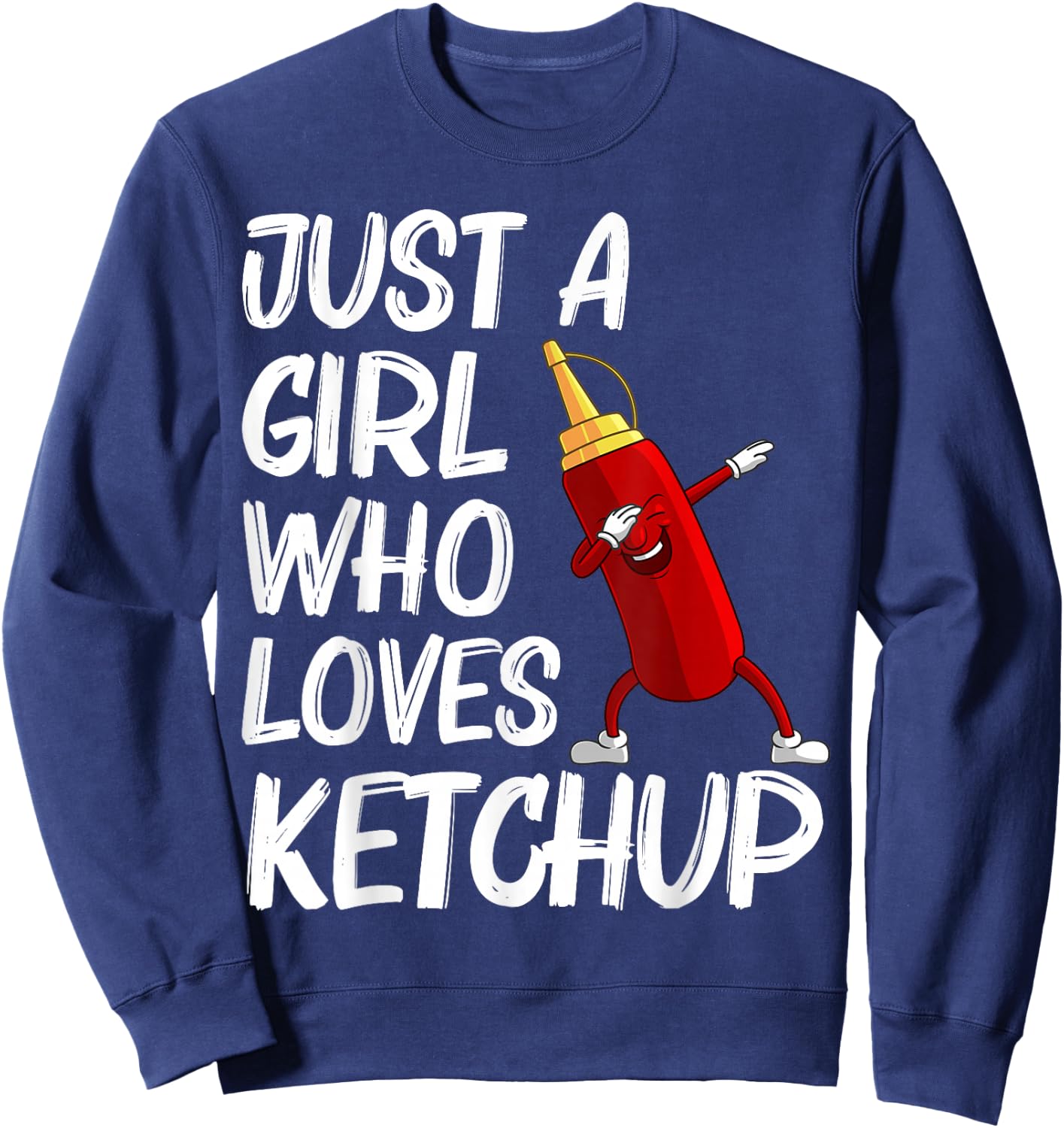 Funny Ketchup Gift Girls Kids Ketchup Merchandise Tomato Sweatshirt - Sweatshirt | Navy