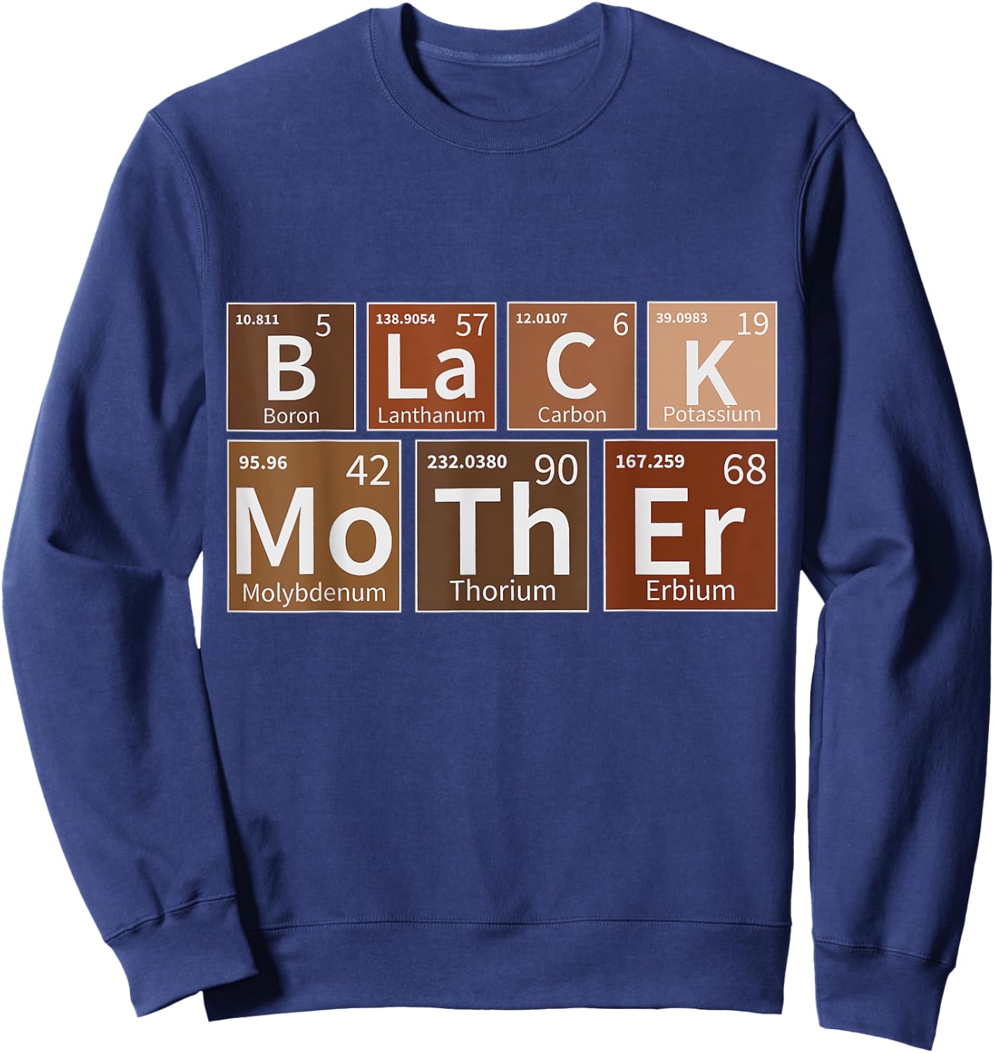 Melanin Black Mother Periodic Table African American Mom Sweatshirt - Sweatshirt | Navy