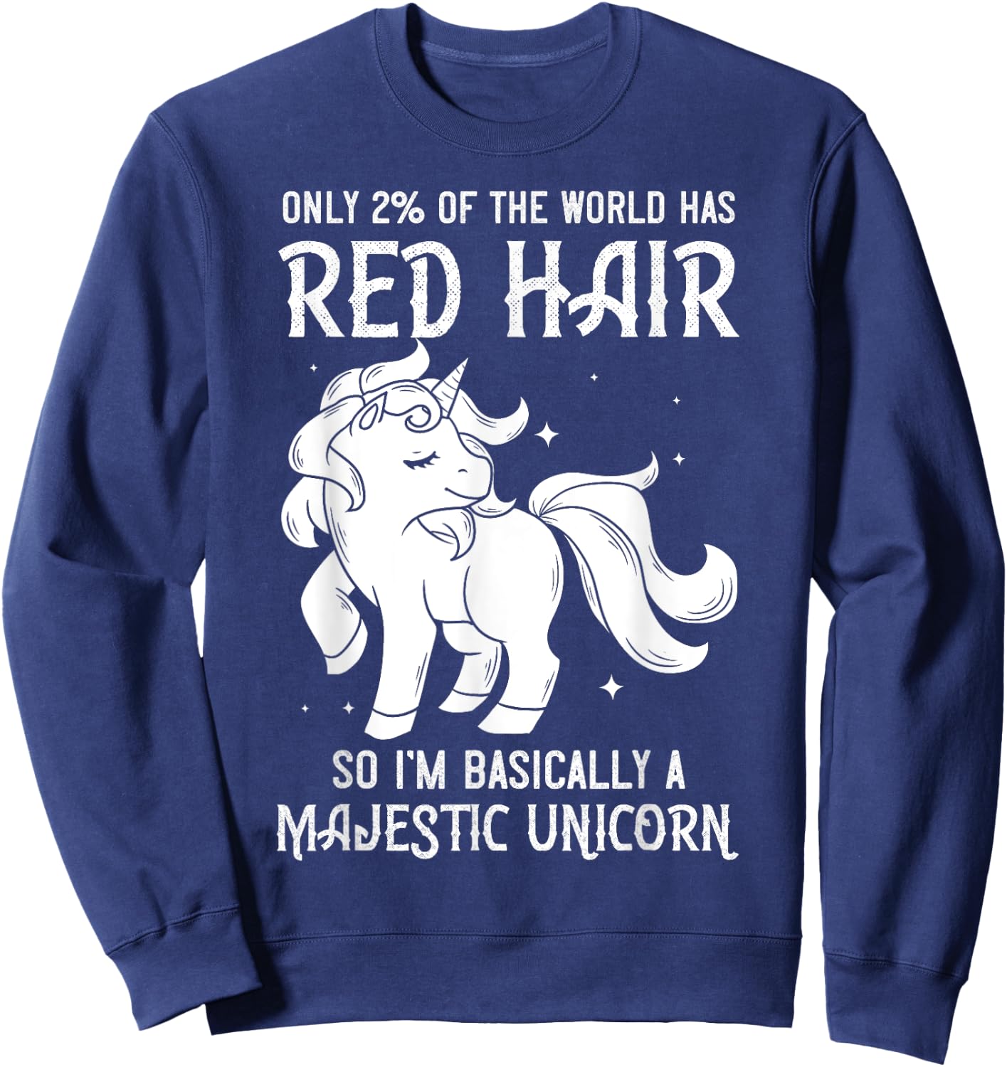 Red Hair Unicorn Gift Redhead Funny Red Headed Sweatshirt - Sweatshirt | Navy