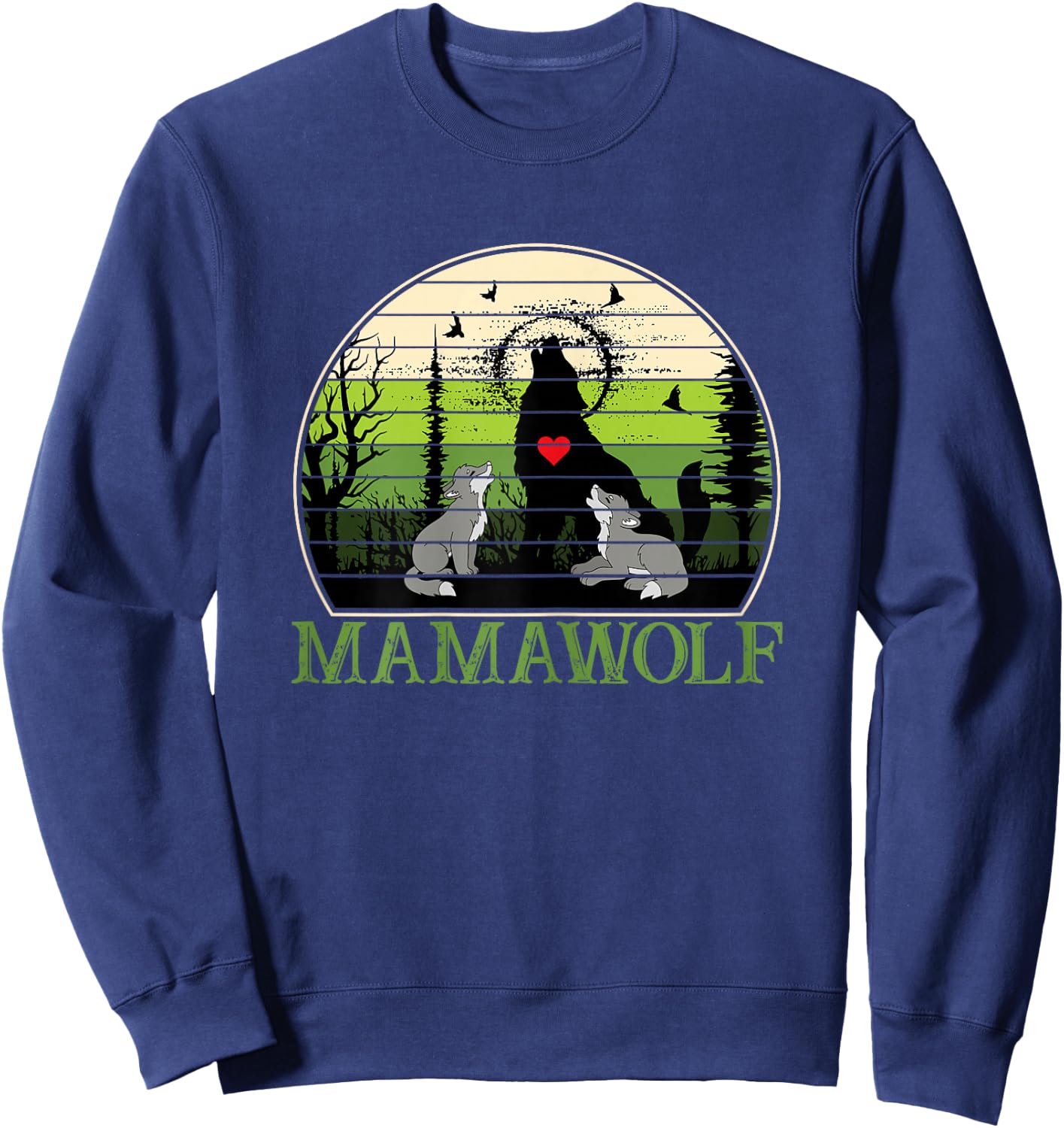 Mama Wolf Cute Mothers Day Gift Moms Sweatshirt - Sweatshirt | Navy