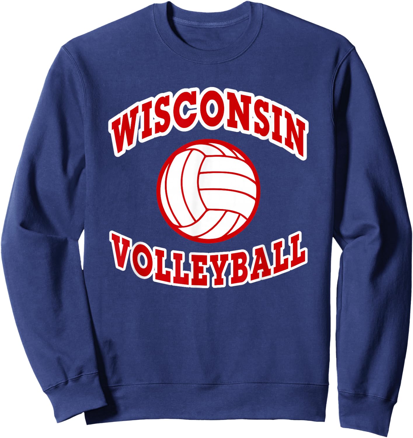 Wisconsin Volleyball Classic Style Sweatshirt - Sweatshirt | Navy