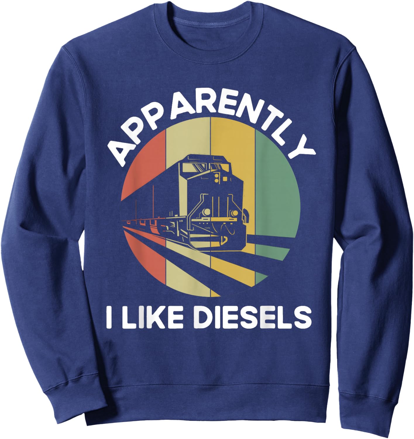 Diesel Locomotive Retro Model Train Enthusiasts Diesel Train Sweatshirt - Sweatshirt | Navy