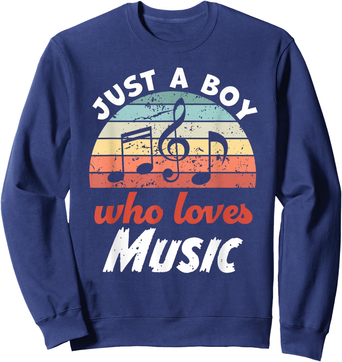 Just A Boy Who Loves Music Kids Music Boys Sweatshirt - Sweatshirt | Navy