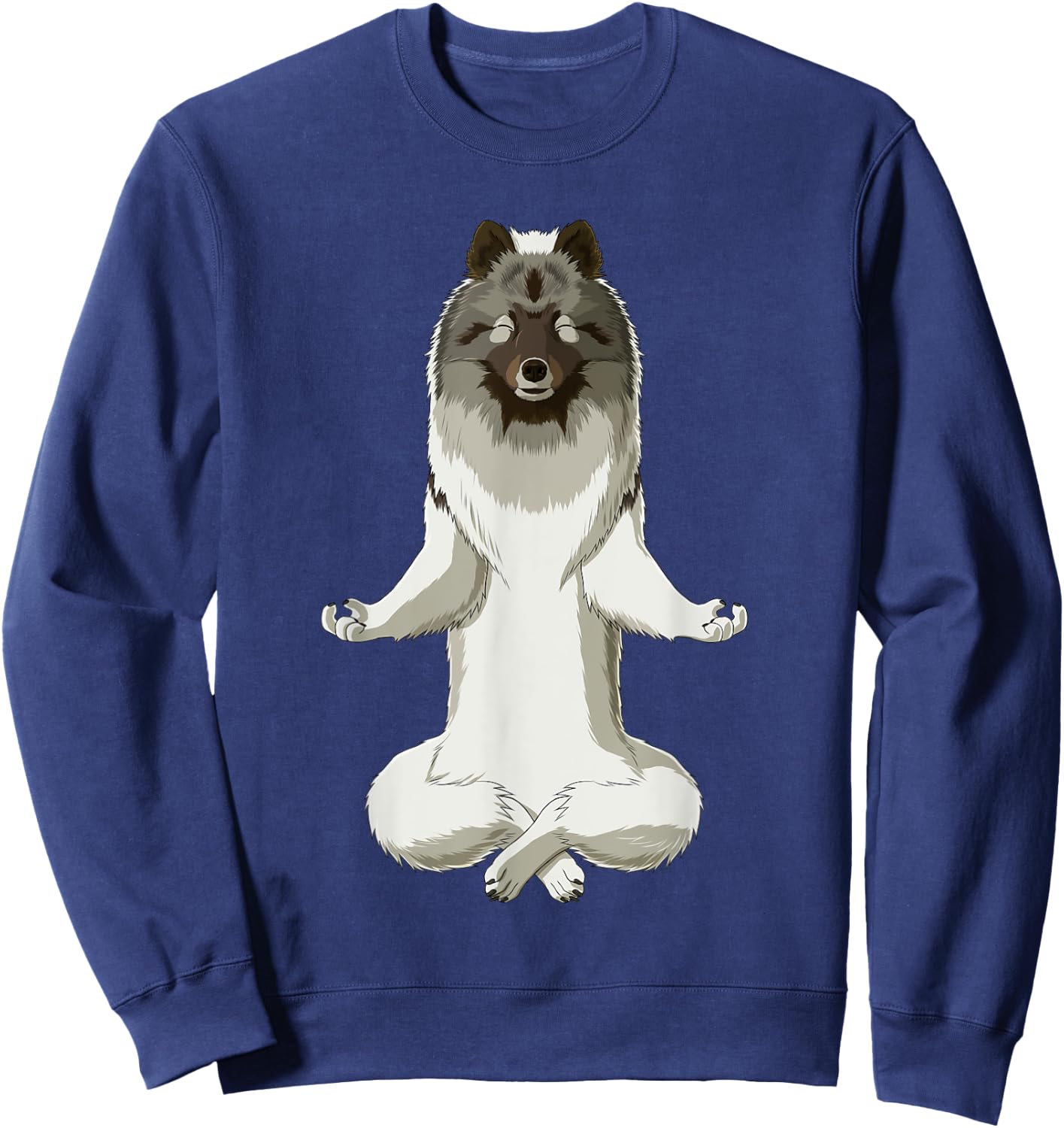 Funny Yoga Dog Keeshond Sweatshirt - Sweatshirt | Navy