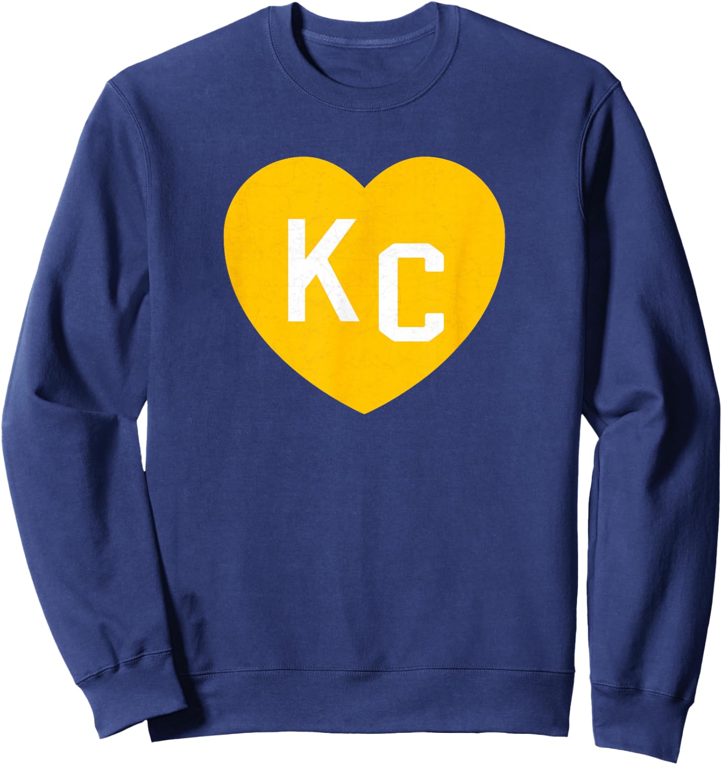 Hearts Red Kansas City Kc Heart Love KC Initials Red Yellow Sweatshirt - Sweatshirt | Navy