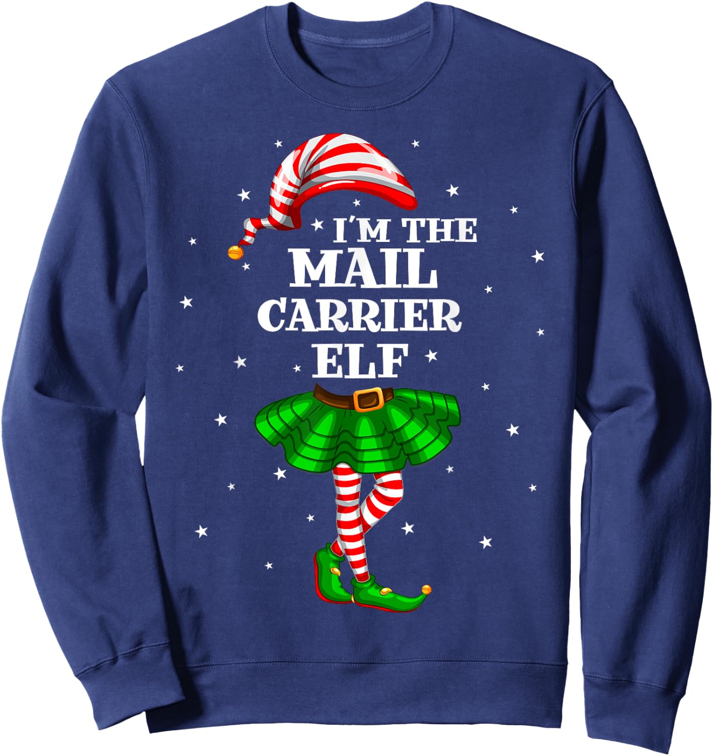 Matching Family Group Mail Carrier Elf Christmas Sweatshirt - Sweatshirt | Navy