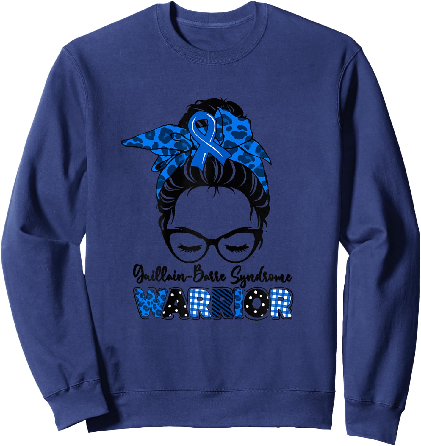 dPX3 Guillain Barre Syndrome Awareness Month Warrior Sweatshirt - Sweatshirt | Navy