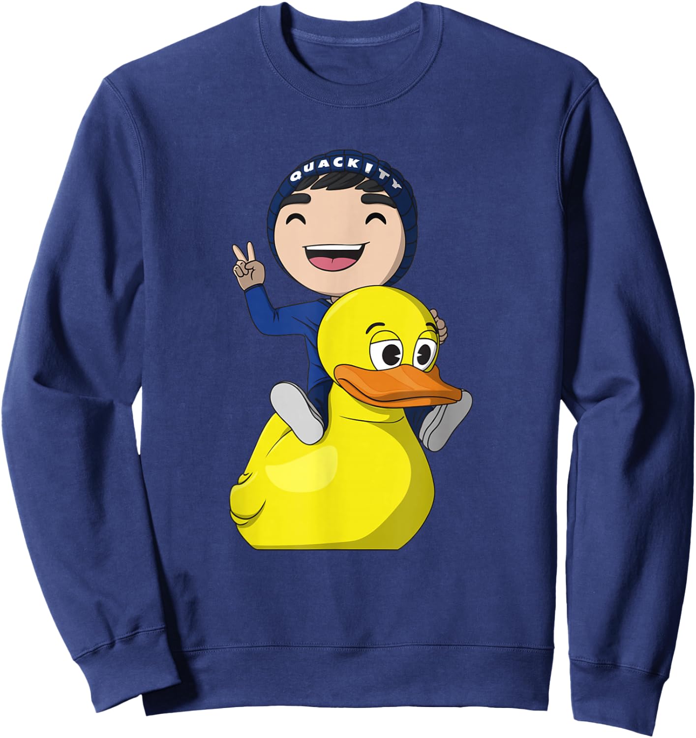 Quackity Black Small Sweatshirt - Sweatshirt | Navy