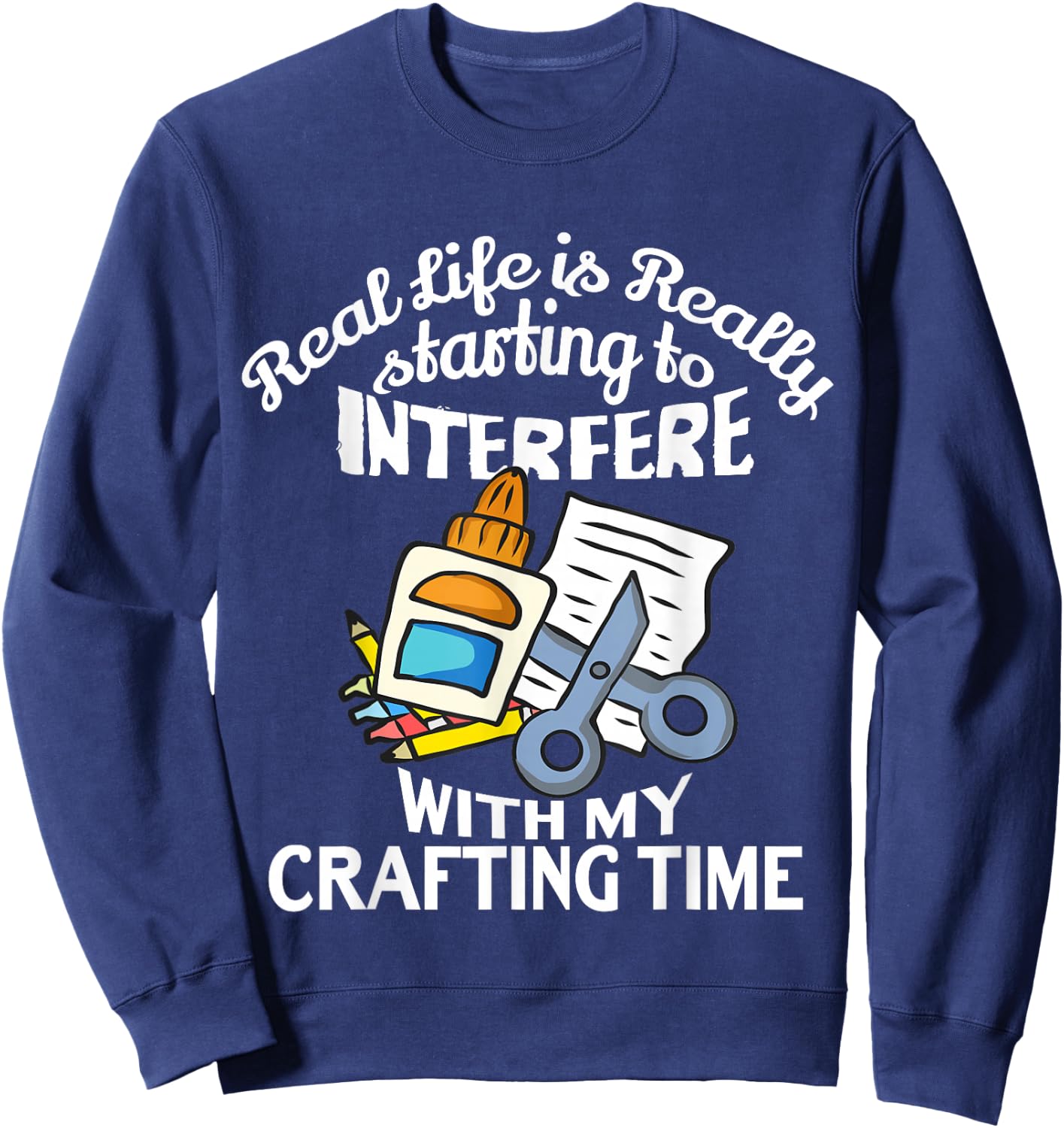 Crafting Gifts For The Women Girls Adults Crafters Crafter Sweatshirt - Sweatshirt | Navy