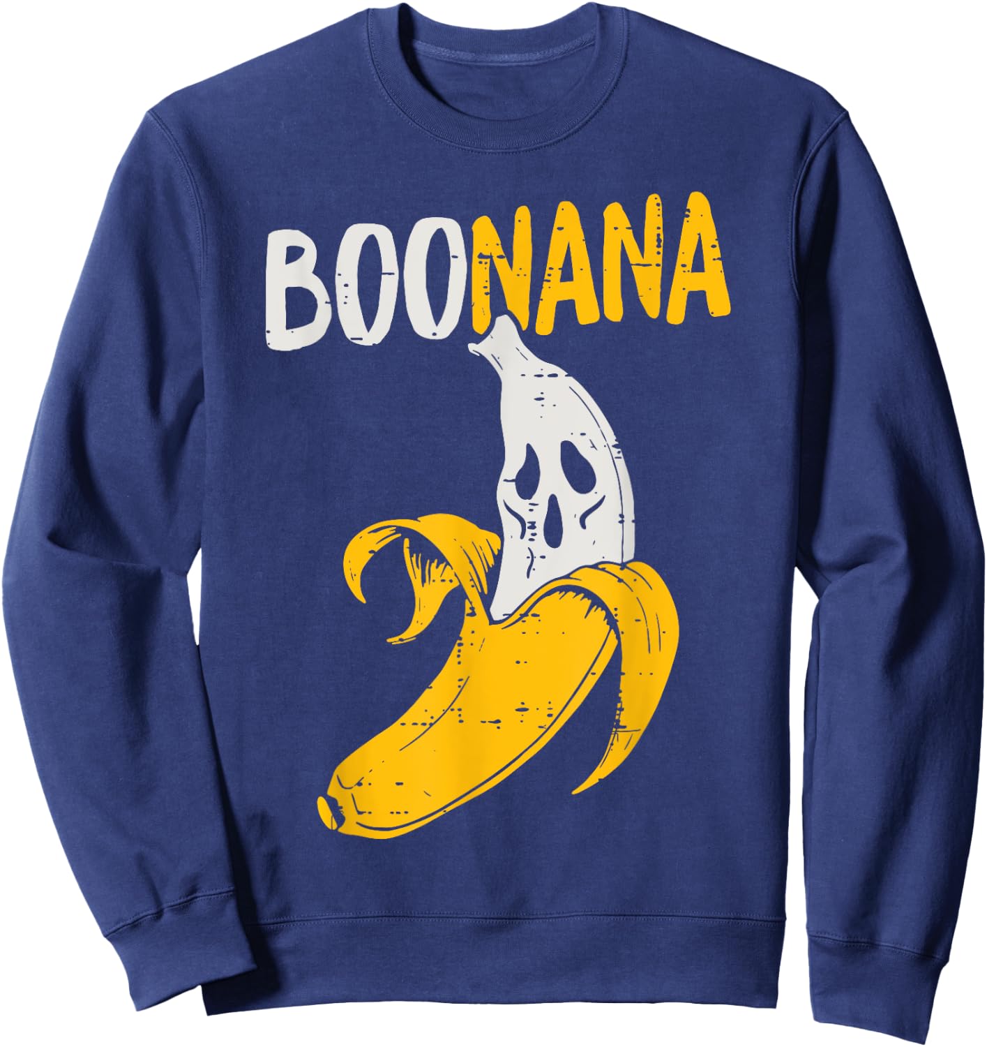 Cute Ghost Banana Halloween Costume Funny Kids Women Boonana Sweatshirt - Sweatshirt | Navy