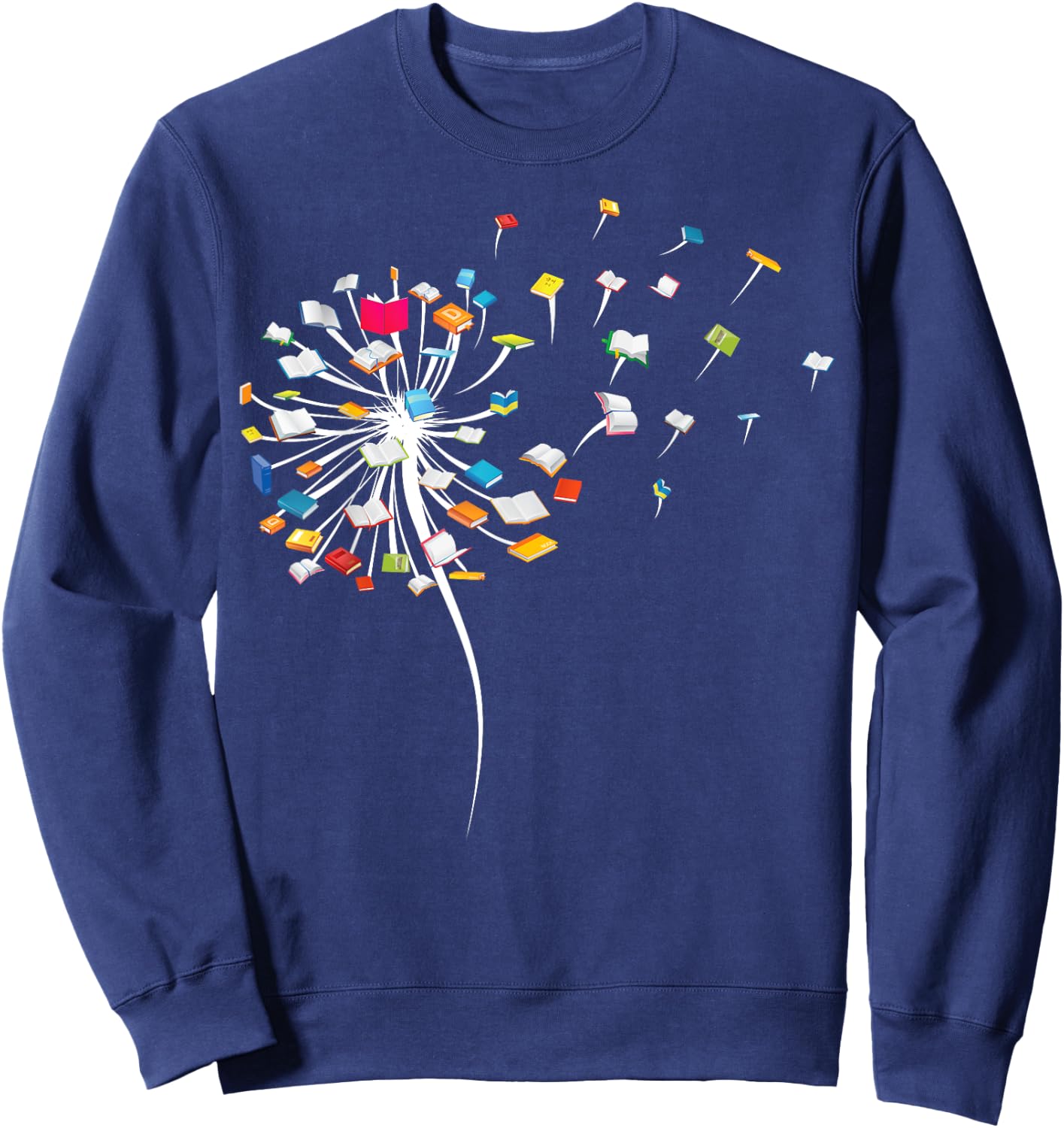 Funny Dandelion Books Gift Reading Lover Women Girls Small Sweatshirt - Sweatshirt | Navy