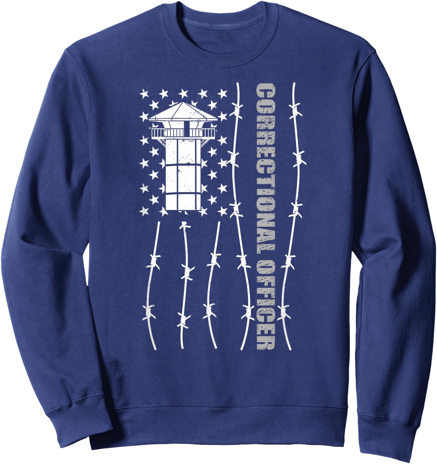 American Flag Correctional Officer - Corrections USA Flag Sweatshirt - Sweatshirt | Navy
