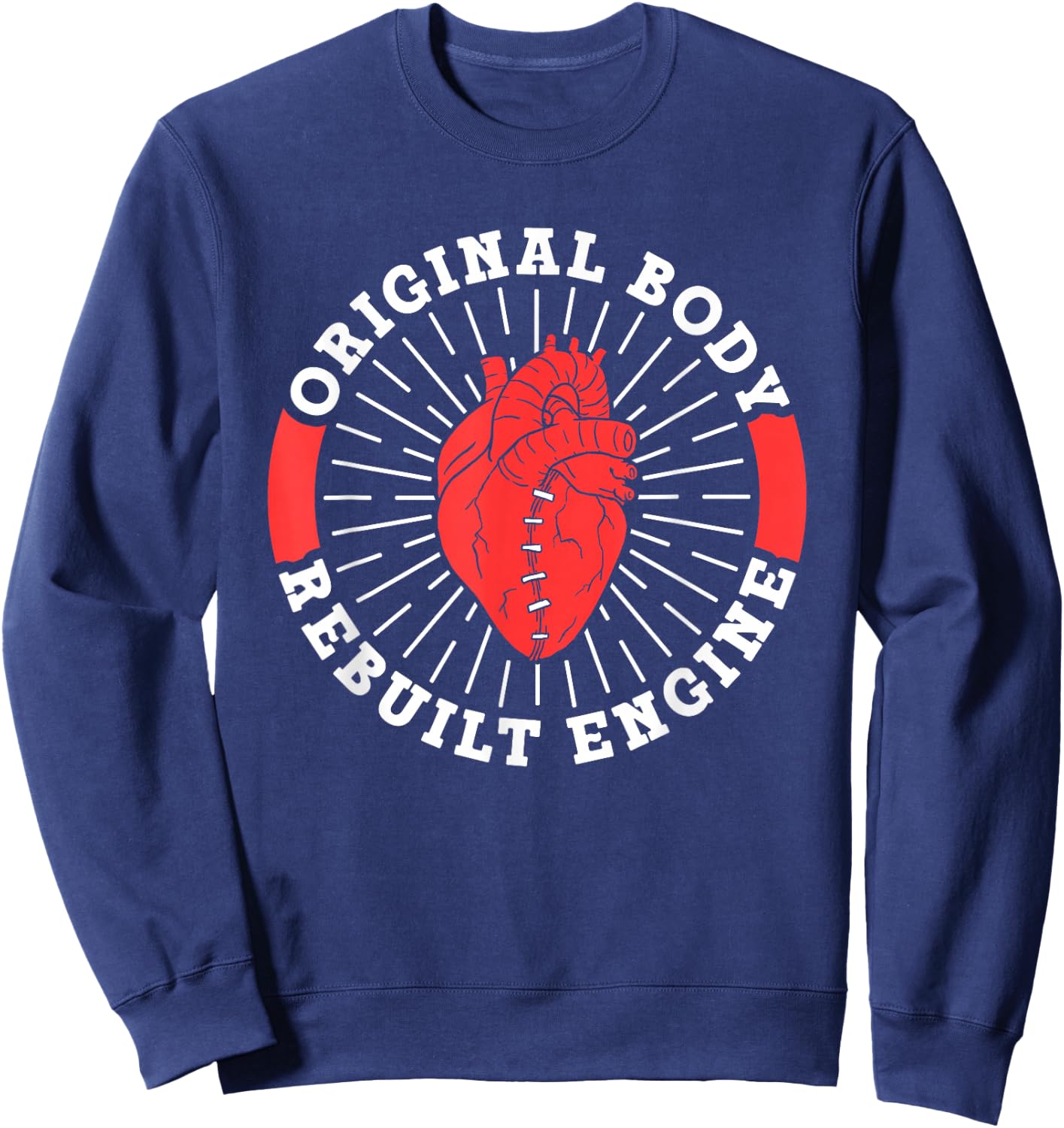 Original Body Refurbished Motor Heart Surgery Sweatshirt - Sweatshirt | Navy
