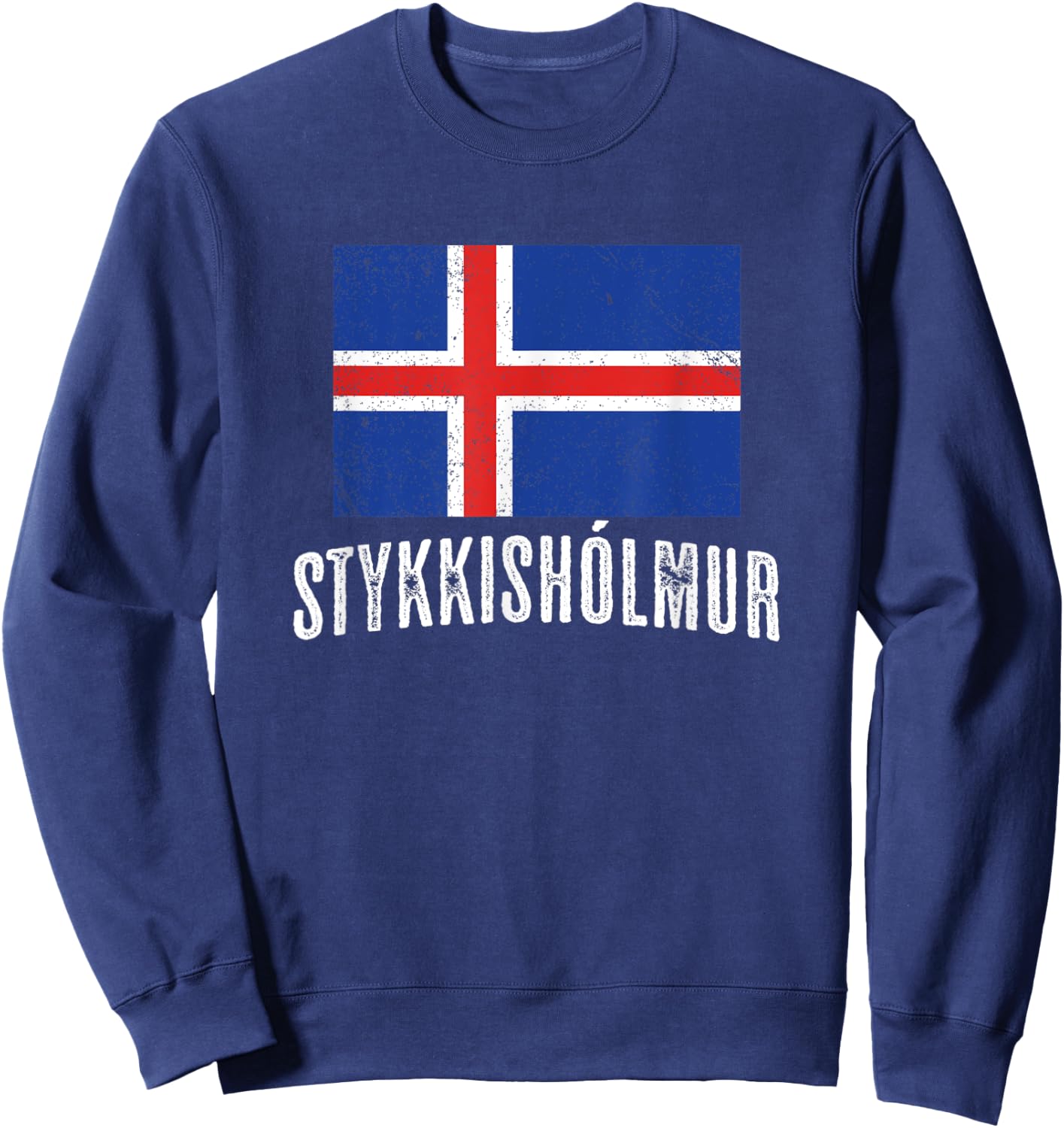 City of Stykkishólmur ICELAND | Icelandic Flag Novelty Merch Sweatshirt - Sweatshirt | Navy
