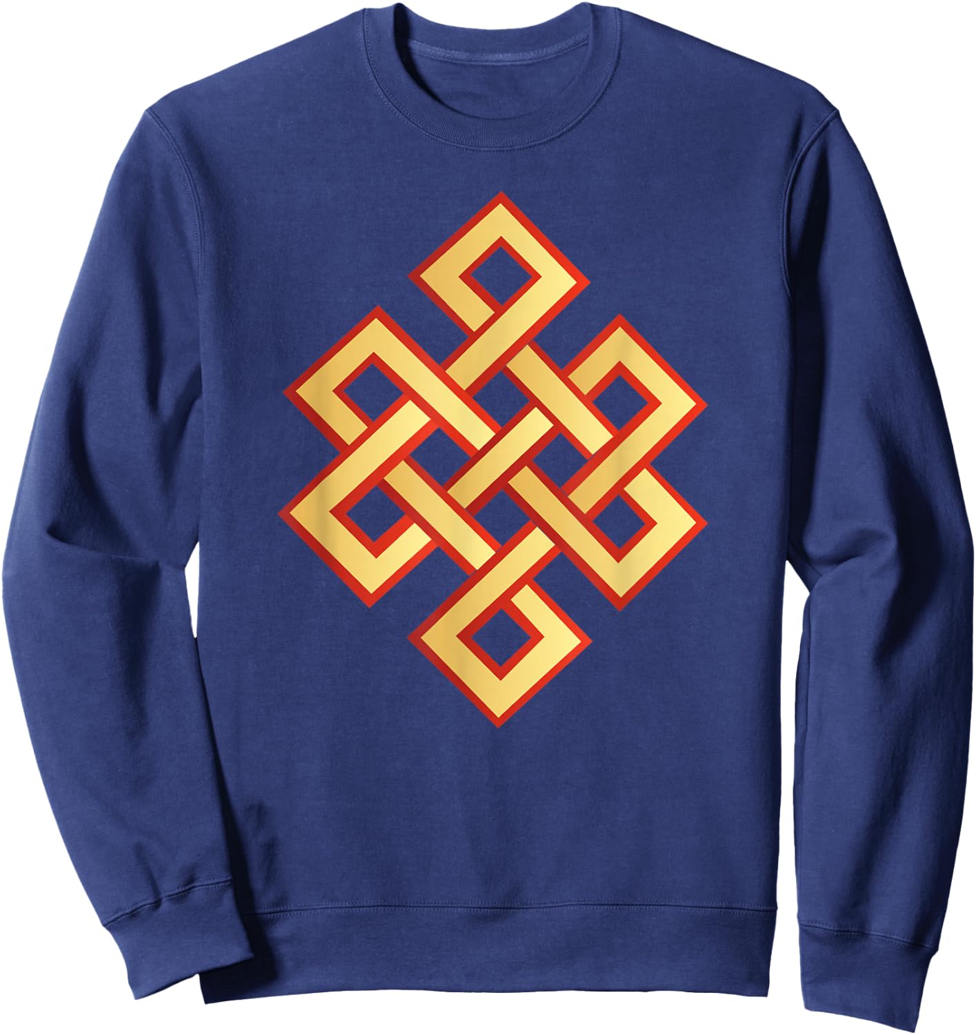 Endless Knot Eternal Knot Buddhism Jainism Wisdom Cycle Sweatshirt - Sweatshirt | Navy