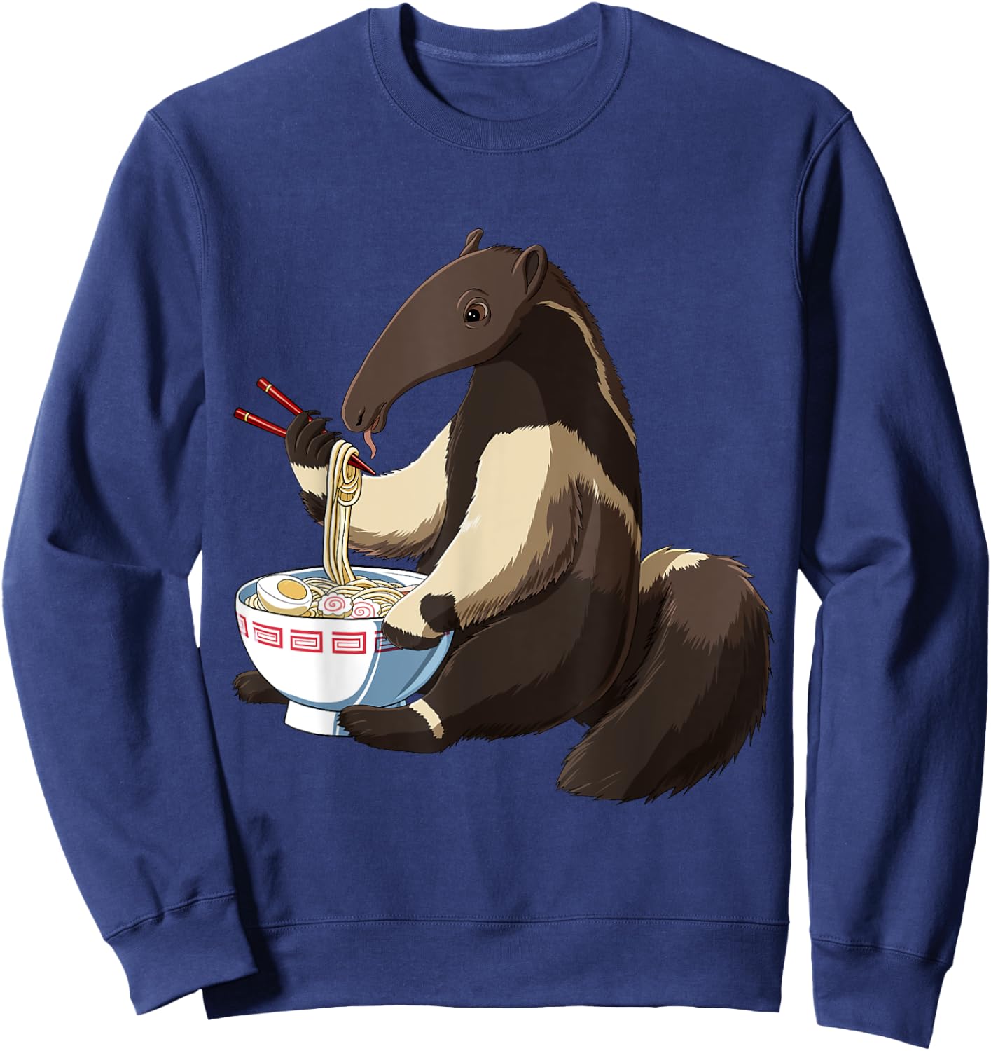 Funny Anteater Gifts Anime Cartoon Anteater , Black, Small Sweatshirt - Sweatshirt | Navy