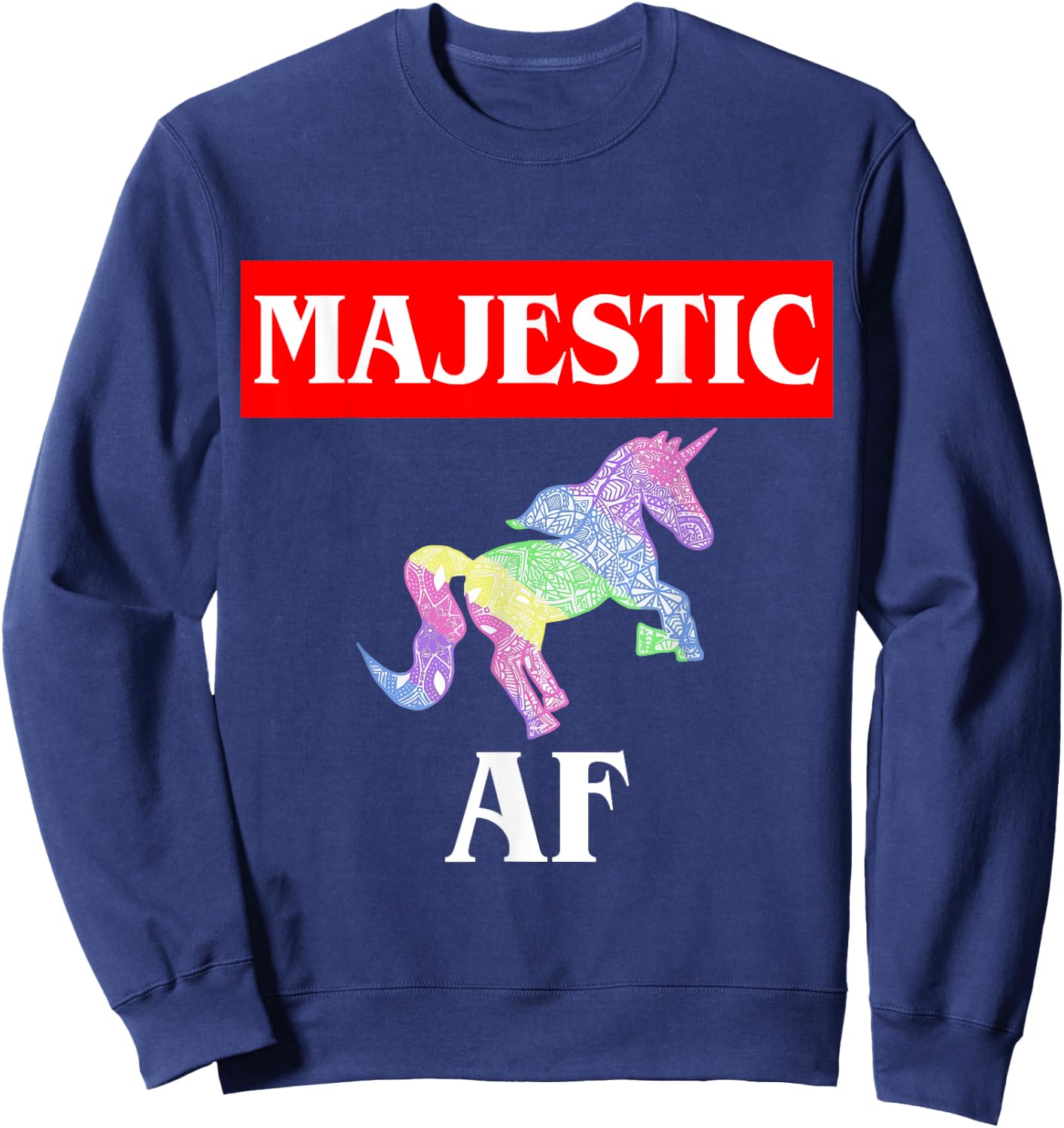 Majestic AF Unicorn Sweatshirt - Sweatshirt | Navy