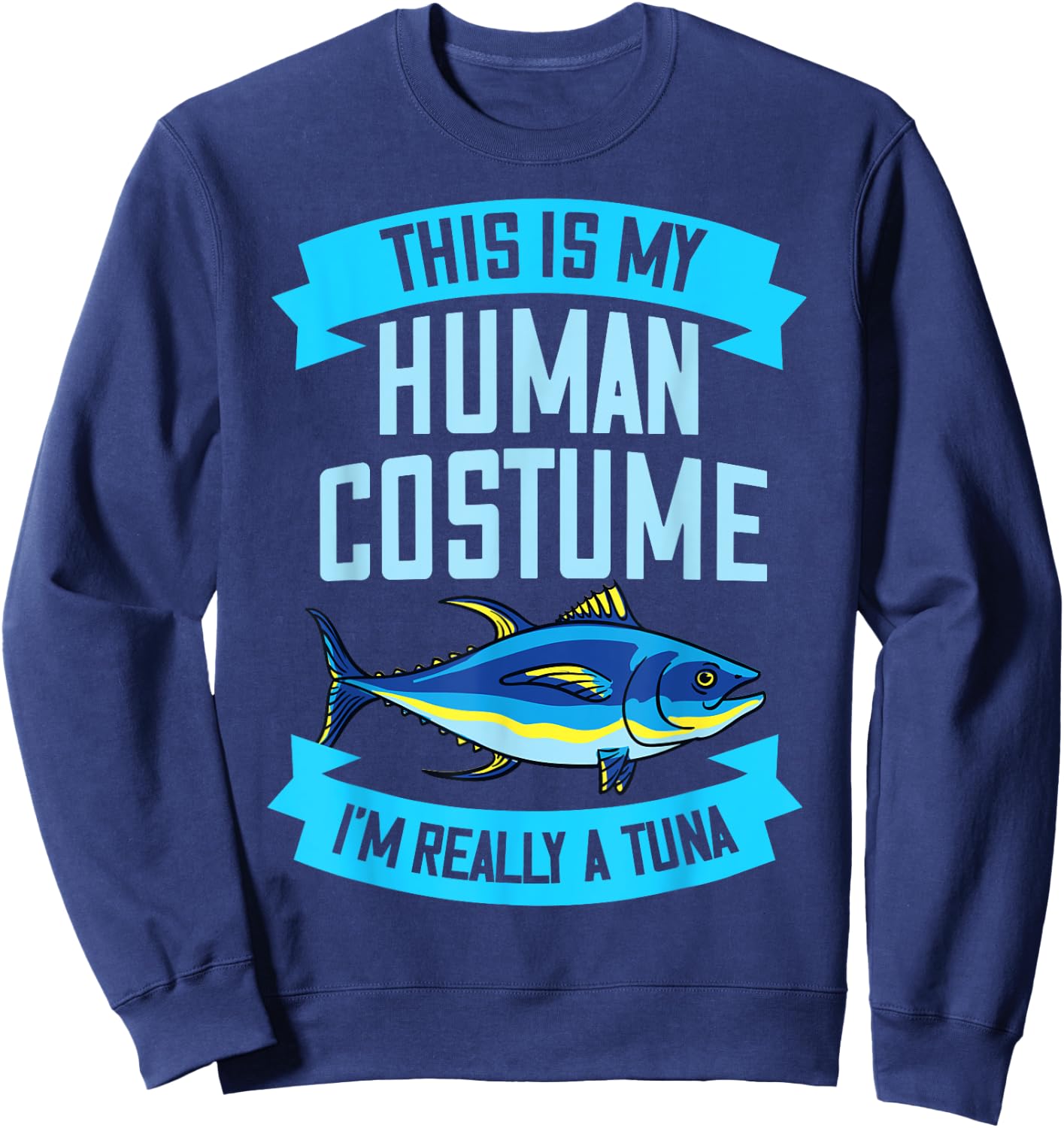 Red Tuna Costume Gift Bluefin Tuna Fish Sweatshirt - Sweatshirt | Navy