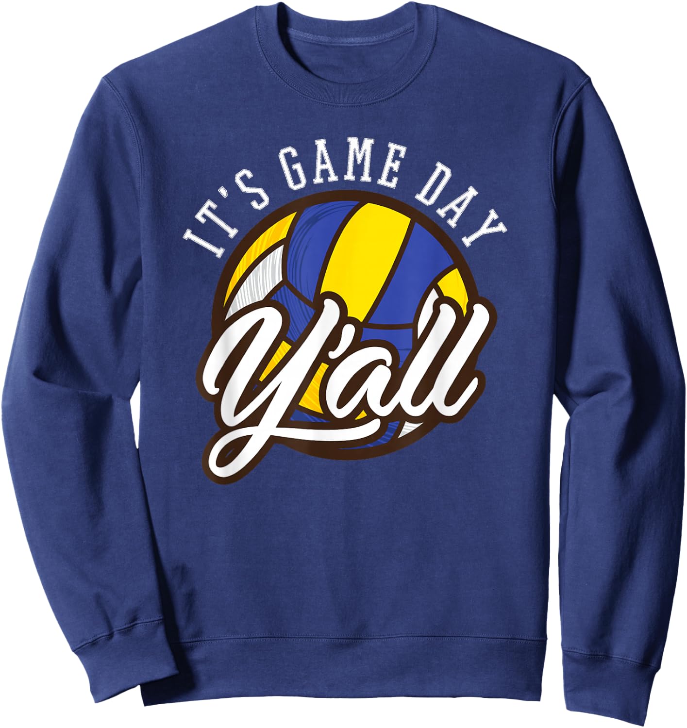 Vintage Sport - It's Game Day Y'all - Volleyball Fan Sweatshirt - Sweatshirt | Navy